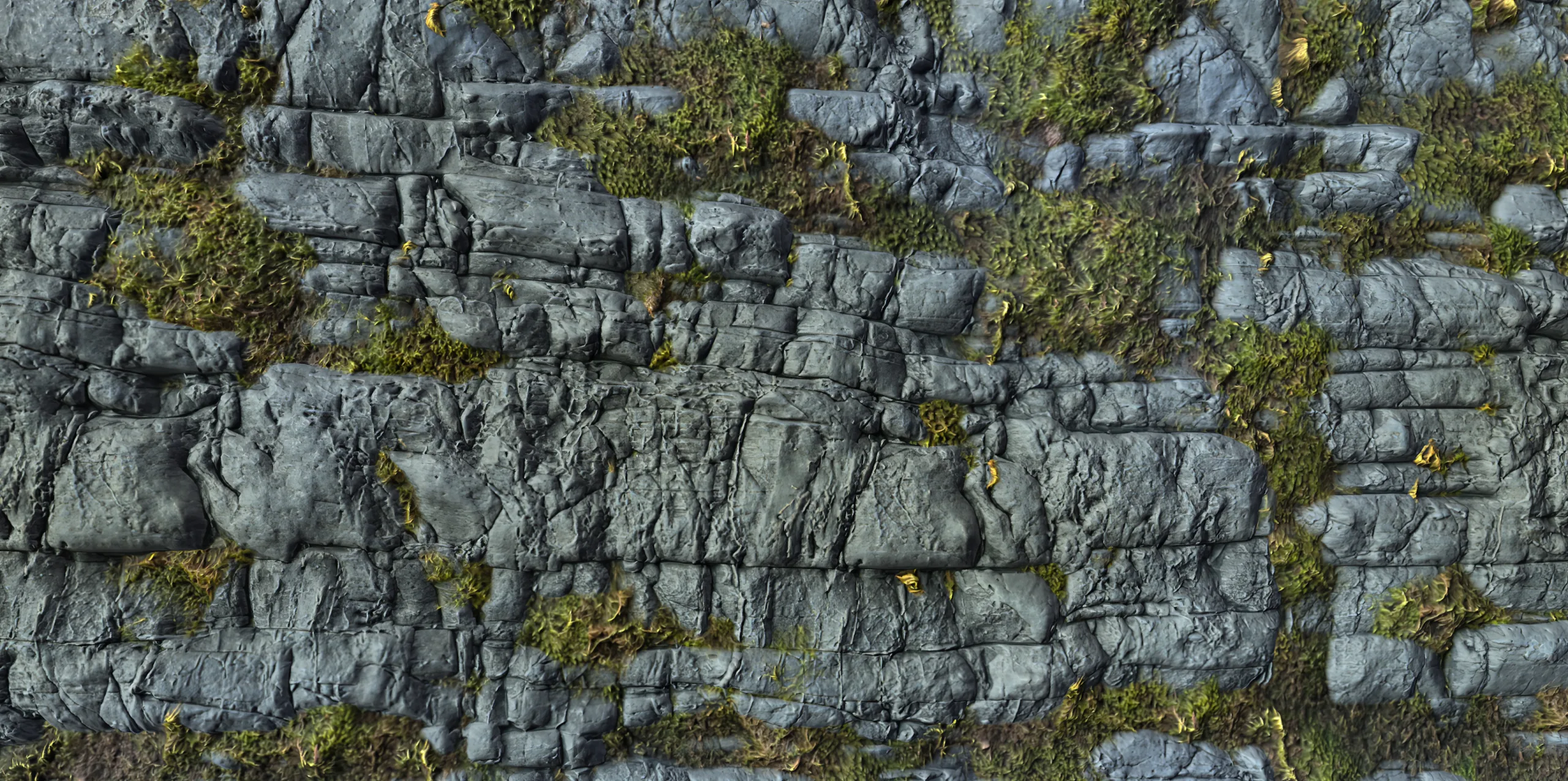 Mossy Cliff Rock 03 -  PBR Material Texture