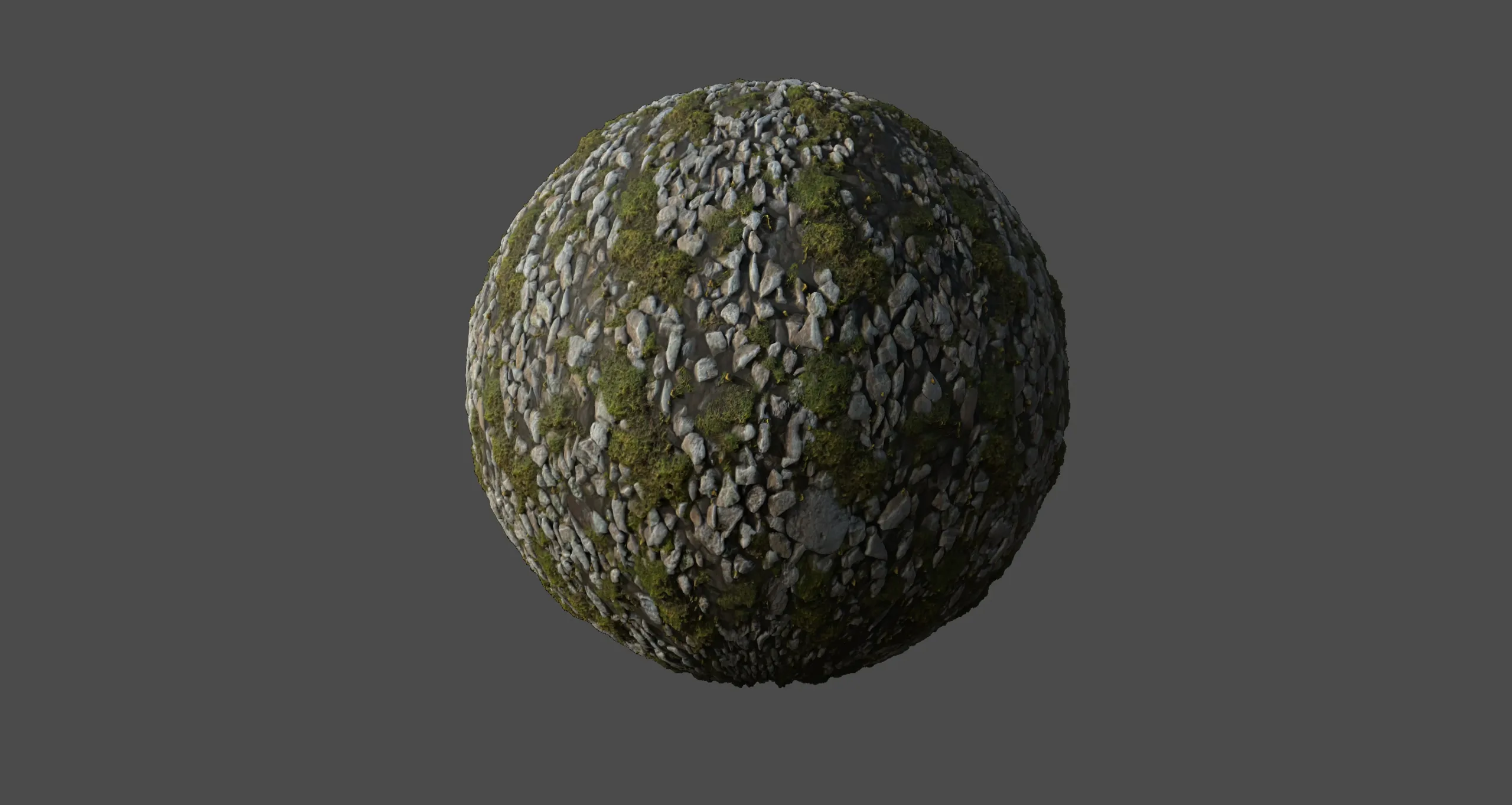 Mossy River Stones - PBR Material Texture