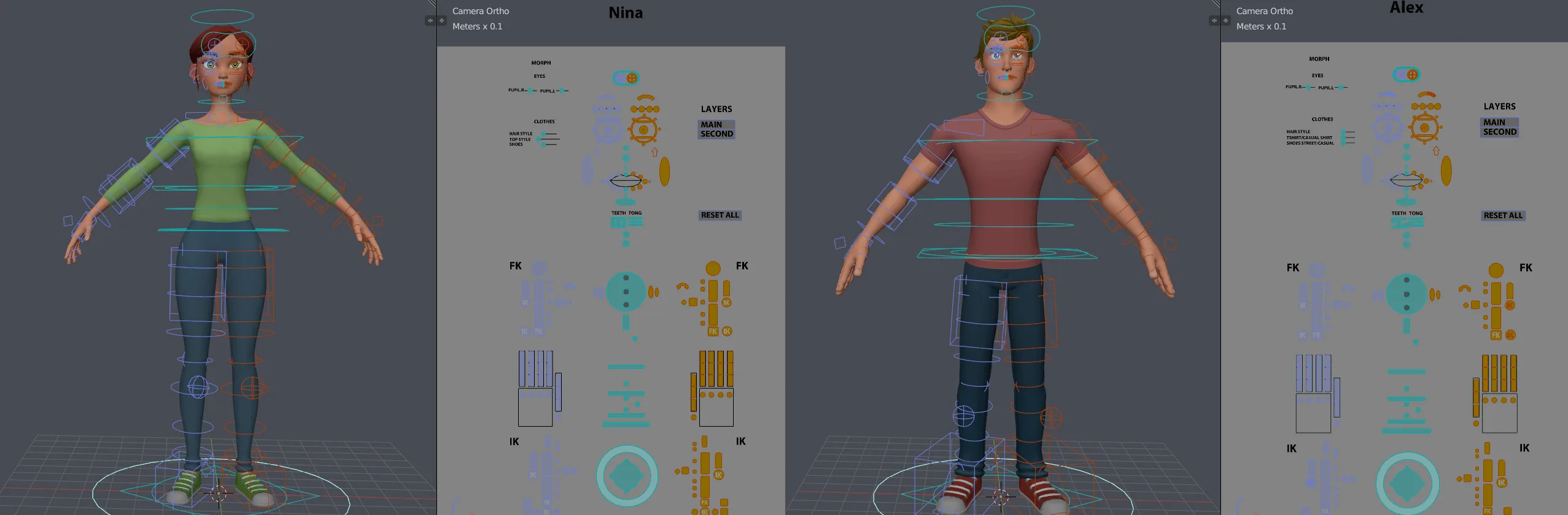 Nina & Alex - Blender Rigs Pack