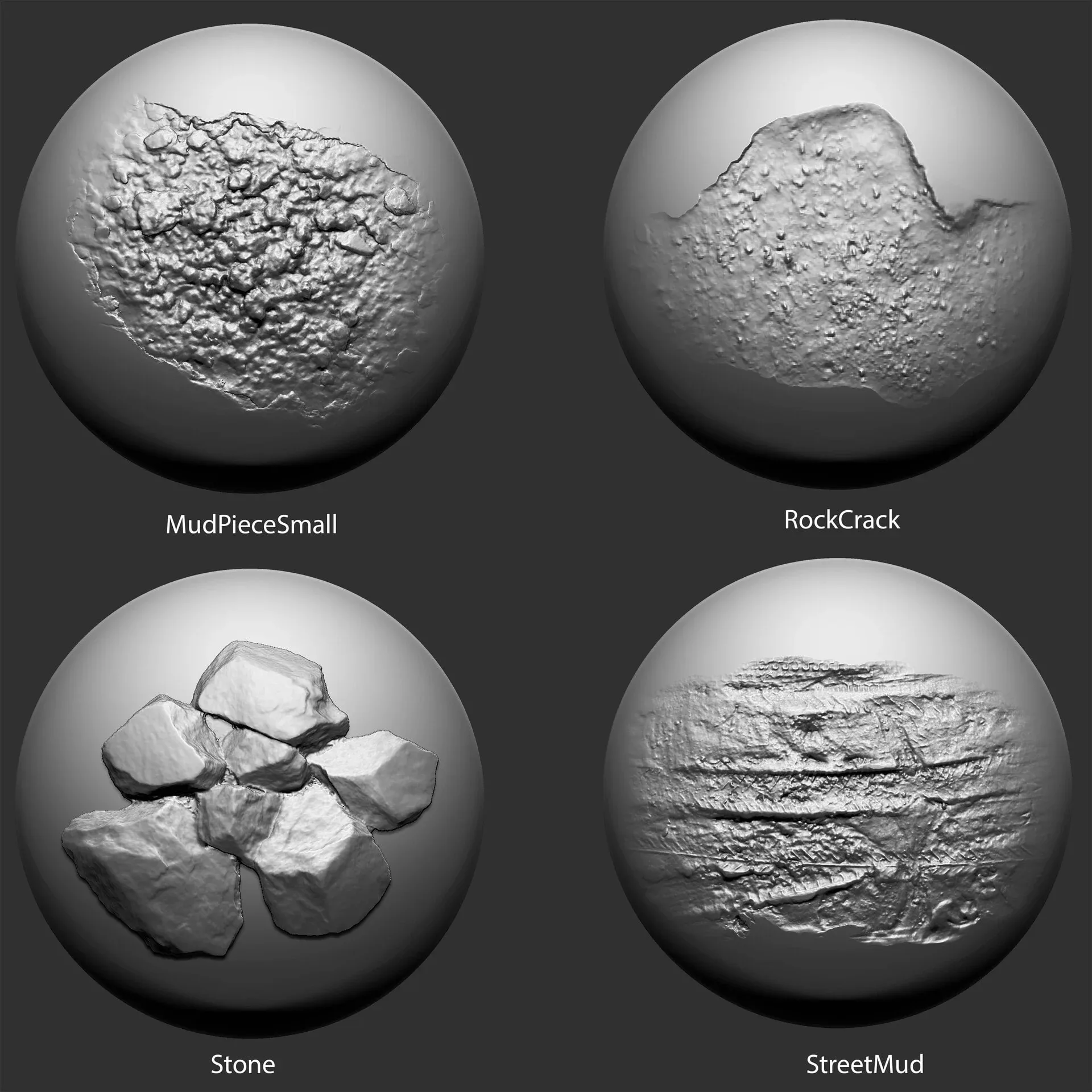 30 Stone & Brick Brushes ZBrush FlippedNormals