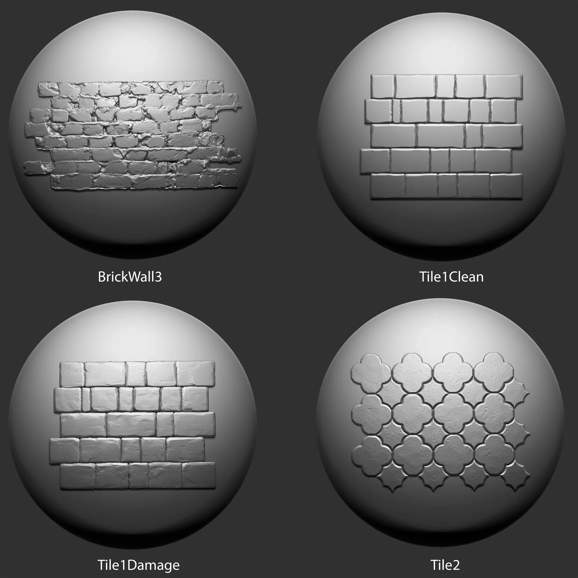30 Stone & Brick Brushes ZBrush FlippedNormals