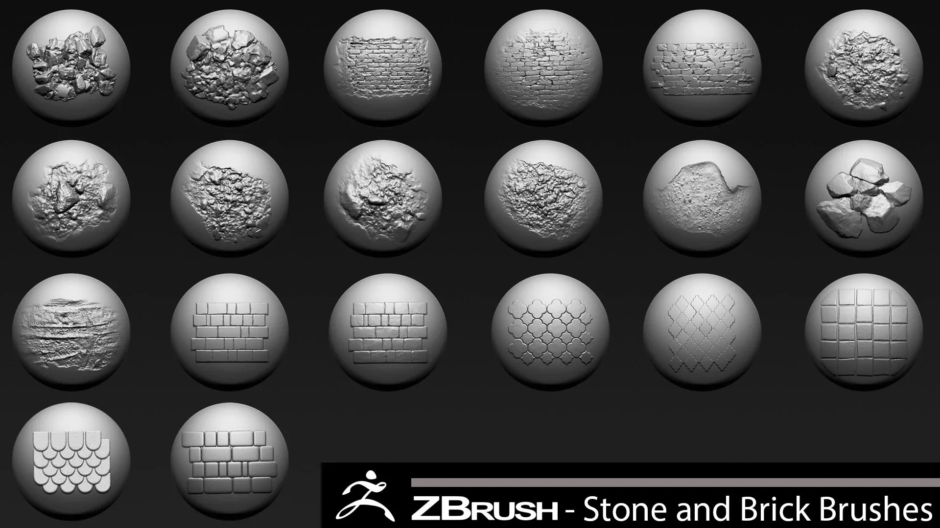 30 Stone & Brick Brushes - ZBrush