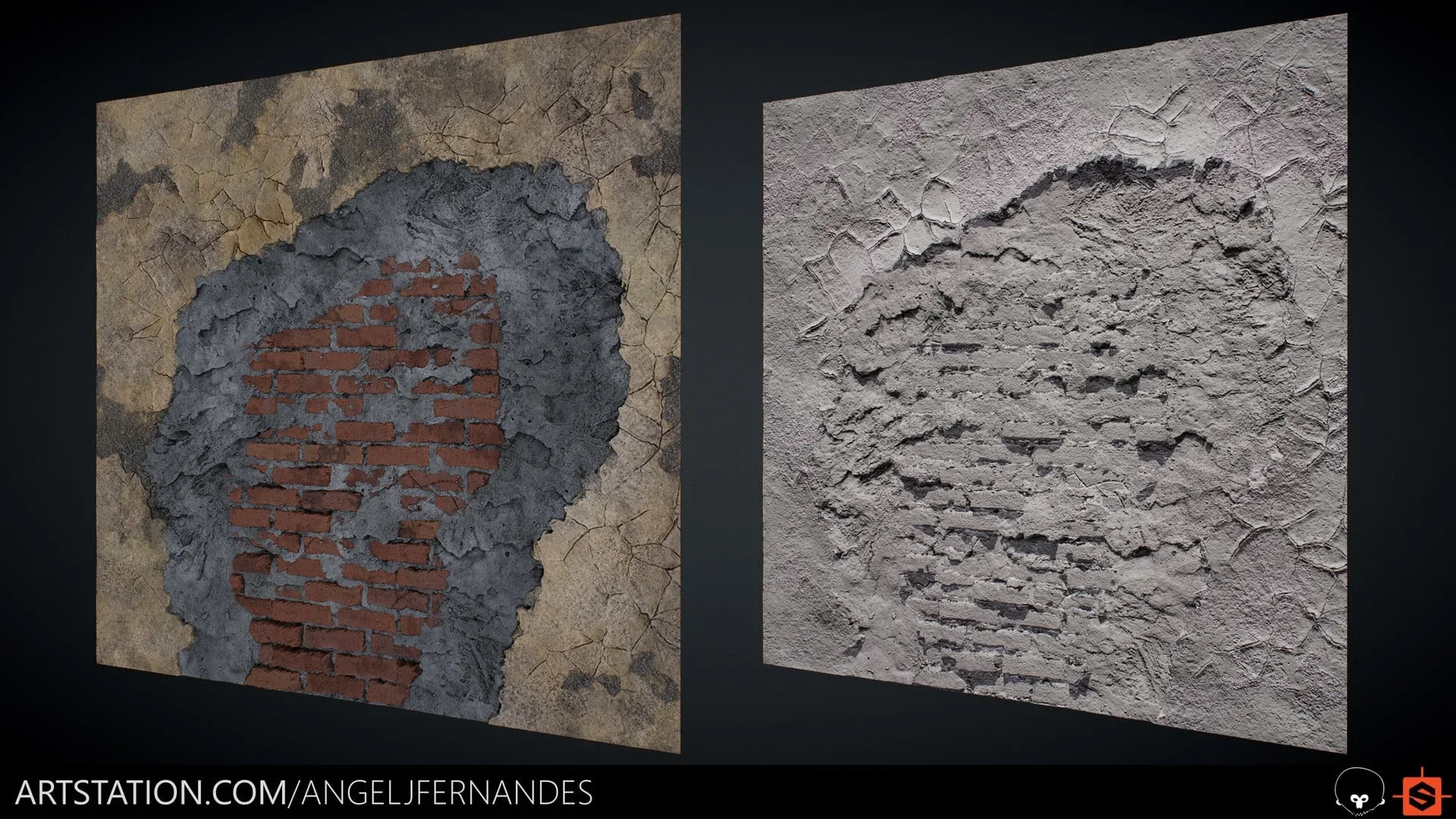 Brick Wall Blending Substance FlippedNormals