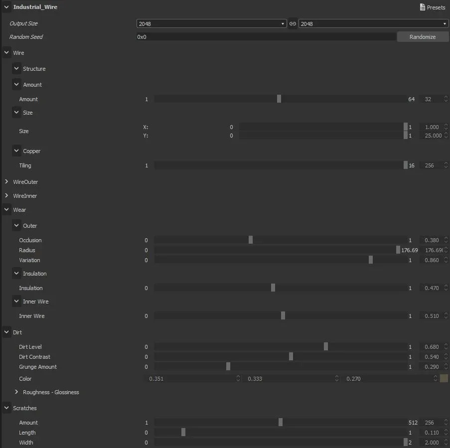 Industrial Tubing and Wiring | Substance Designer Material