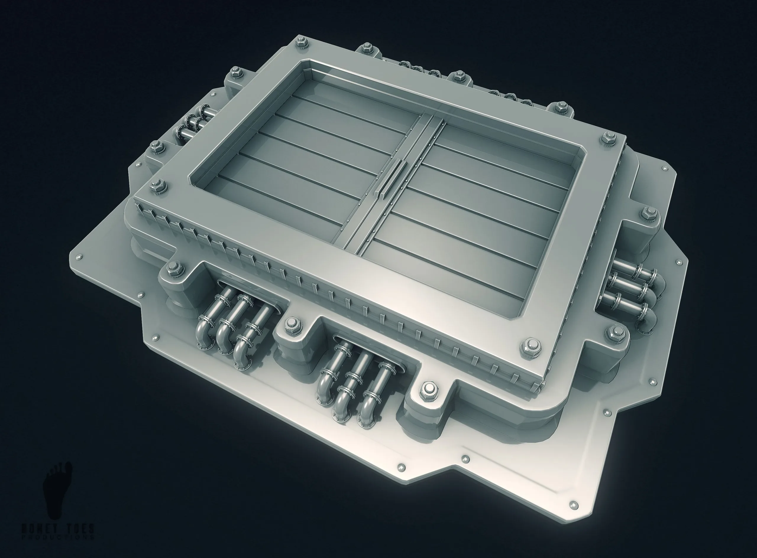 3D Sci-Fi Garbage Disposal Door - High Poly