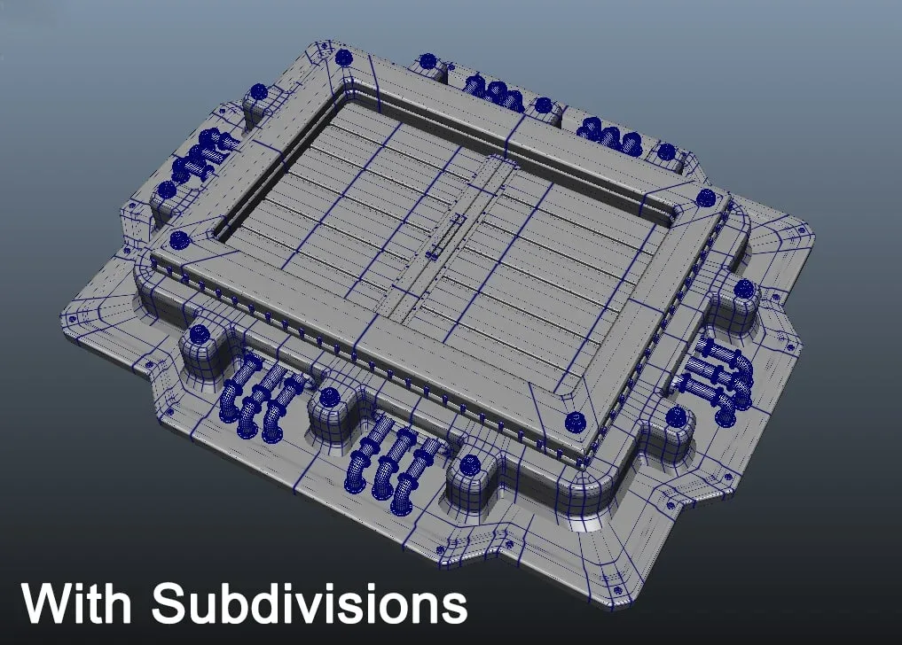 3D Sci-Fi Garbage Disposal Door - High Poly