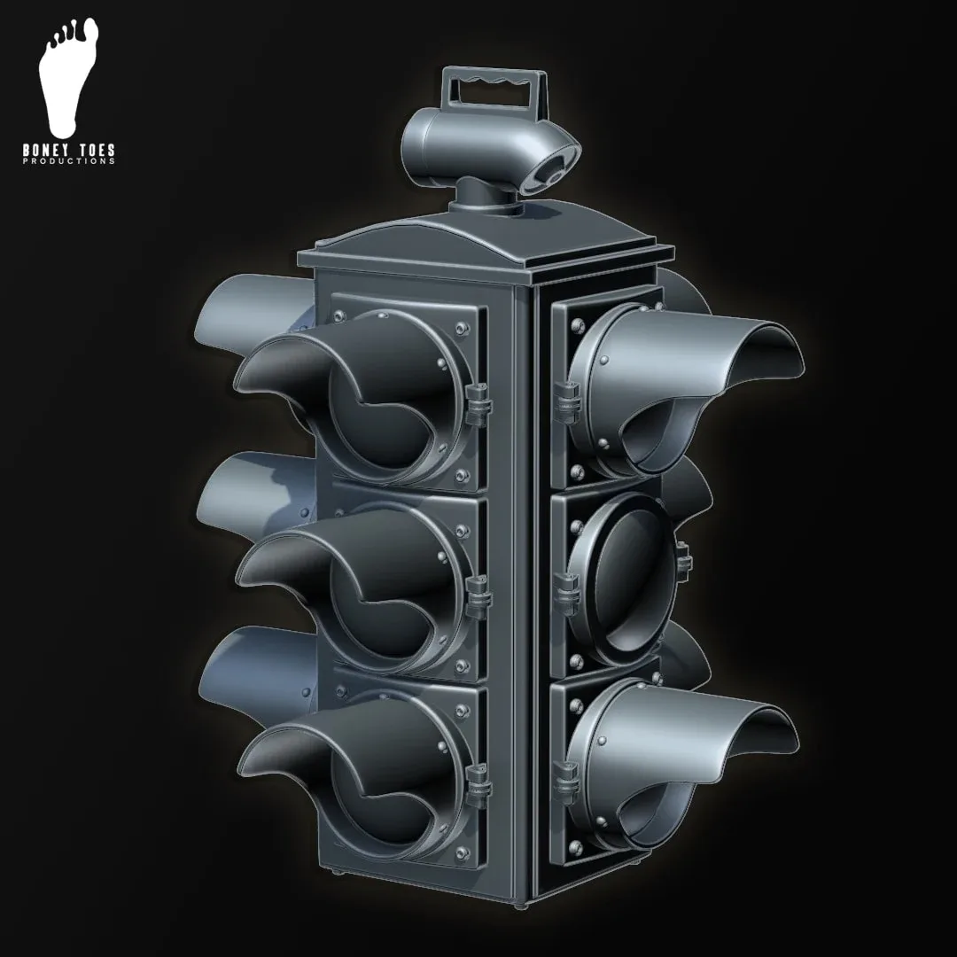 3D Four-Way Hanging Traffic Signal Light - High Poly