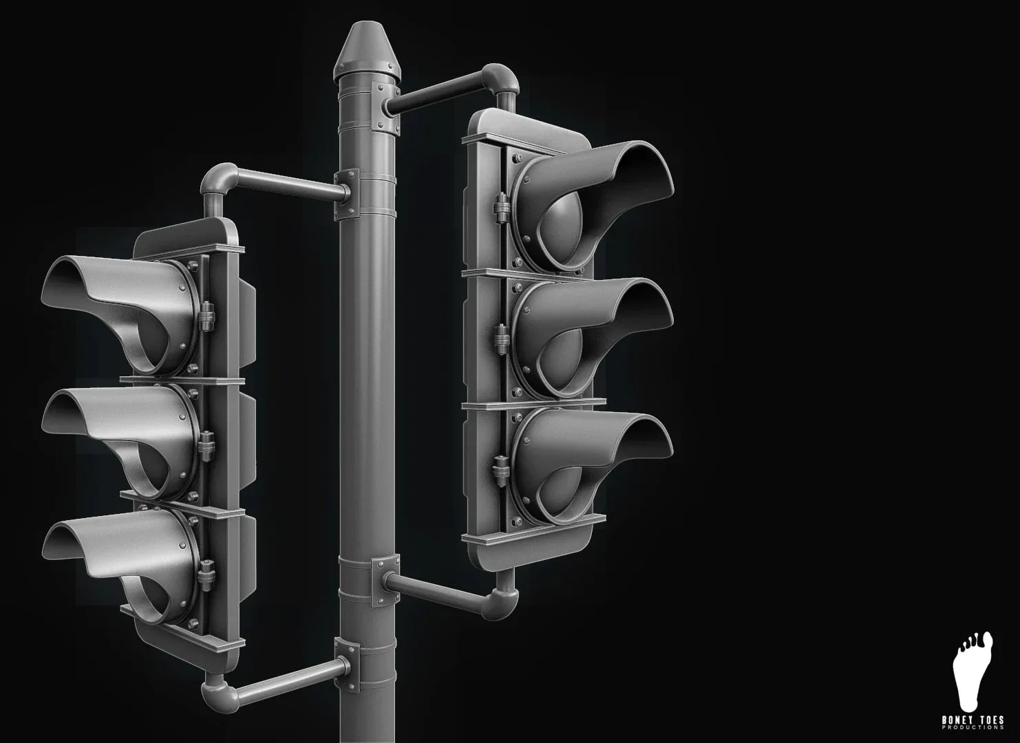 3D Traffic Signal Lights - High Poly