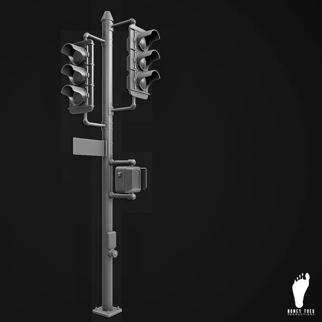 3D Traffic Signal Lights - High Poly