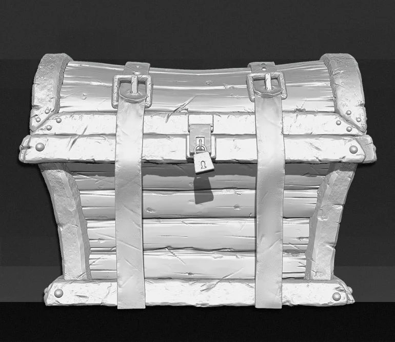 3D Treasure Chest - High Poly