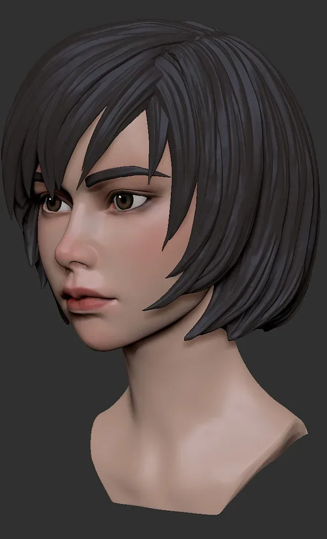 Female Anime Head 1