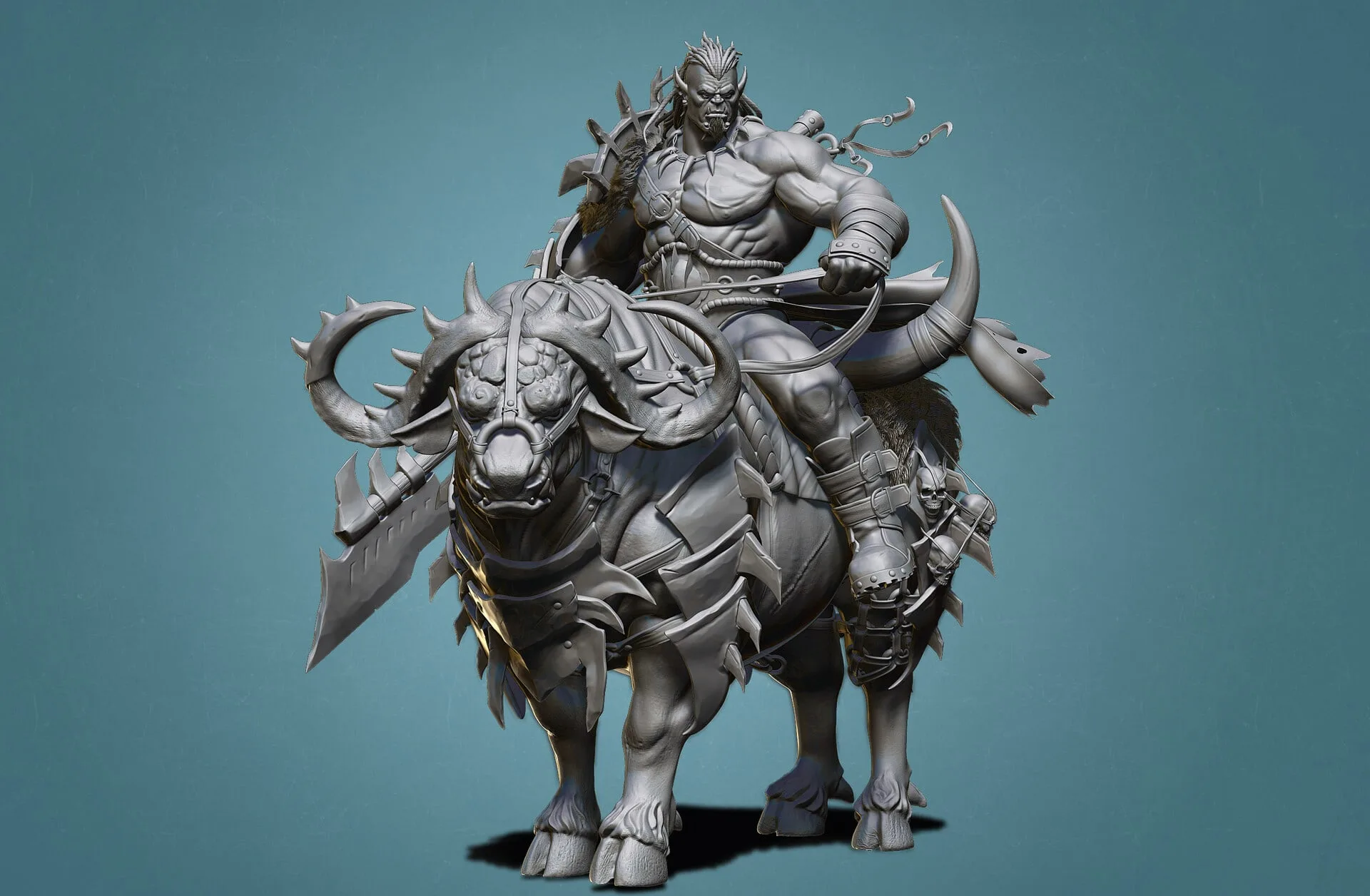 Orc Rider & Bull Creature Creation In Zbrush