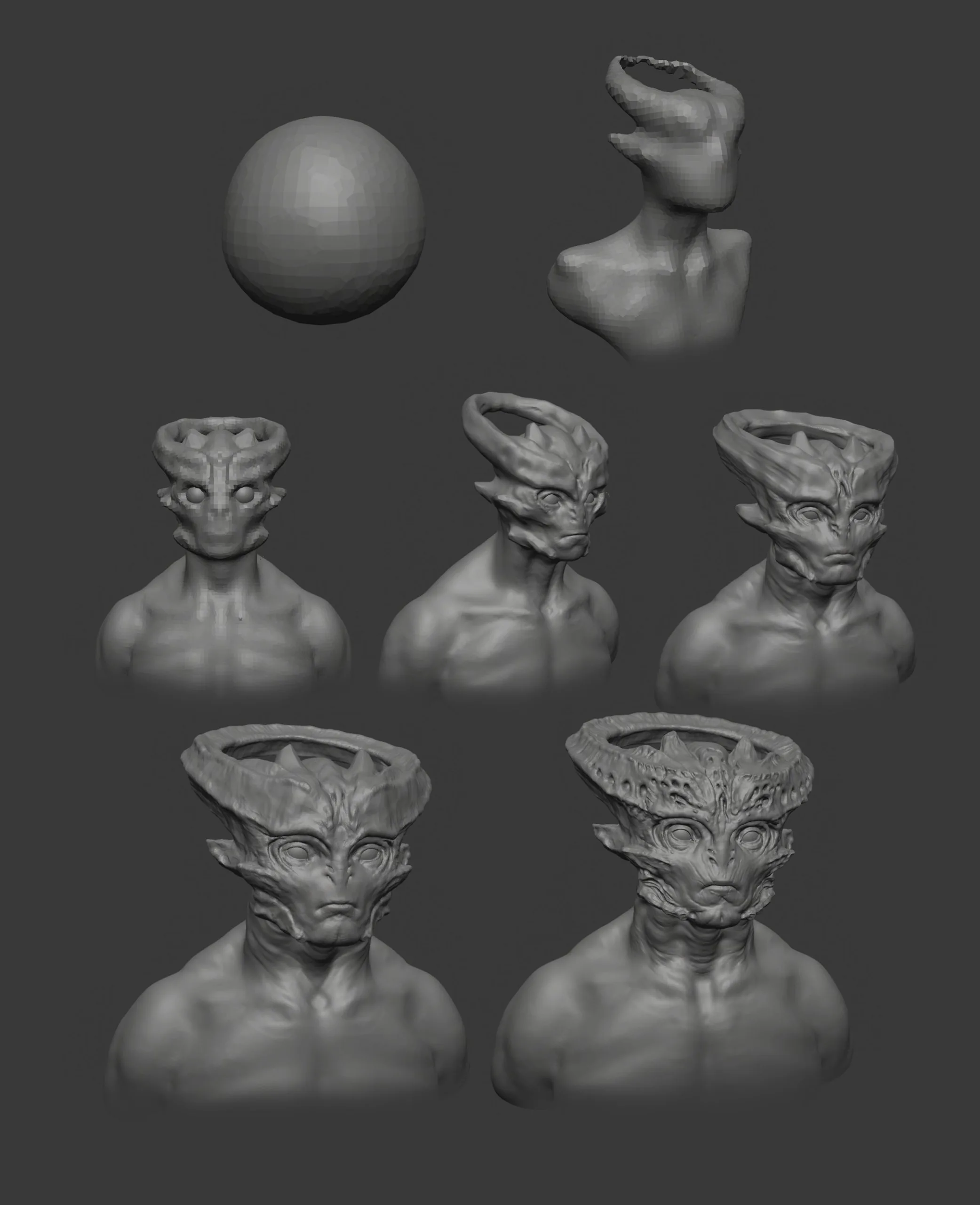 Sculpting an Alien in Blender 2 FlippedNormals