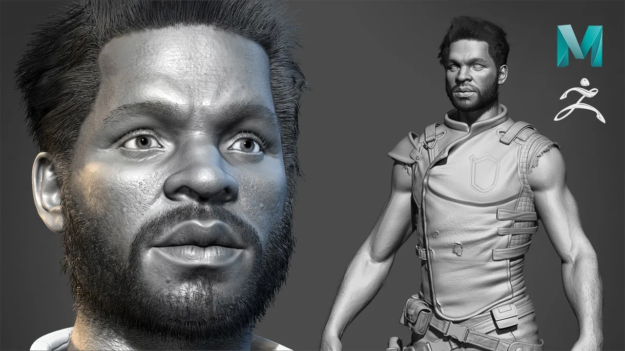 Realistic Character Sculpting for Games in Maya & ZBrush