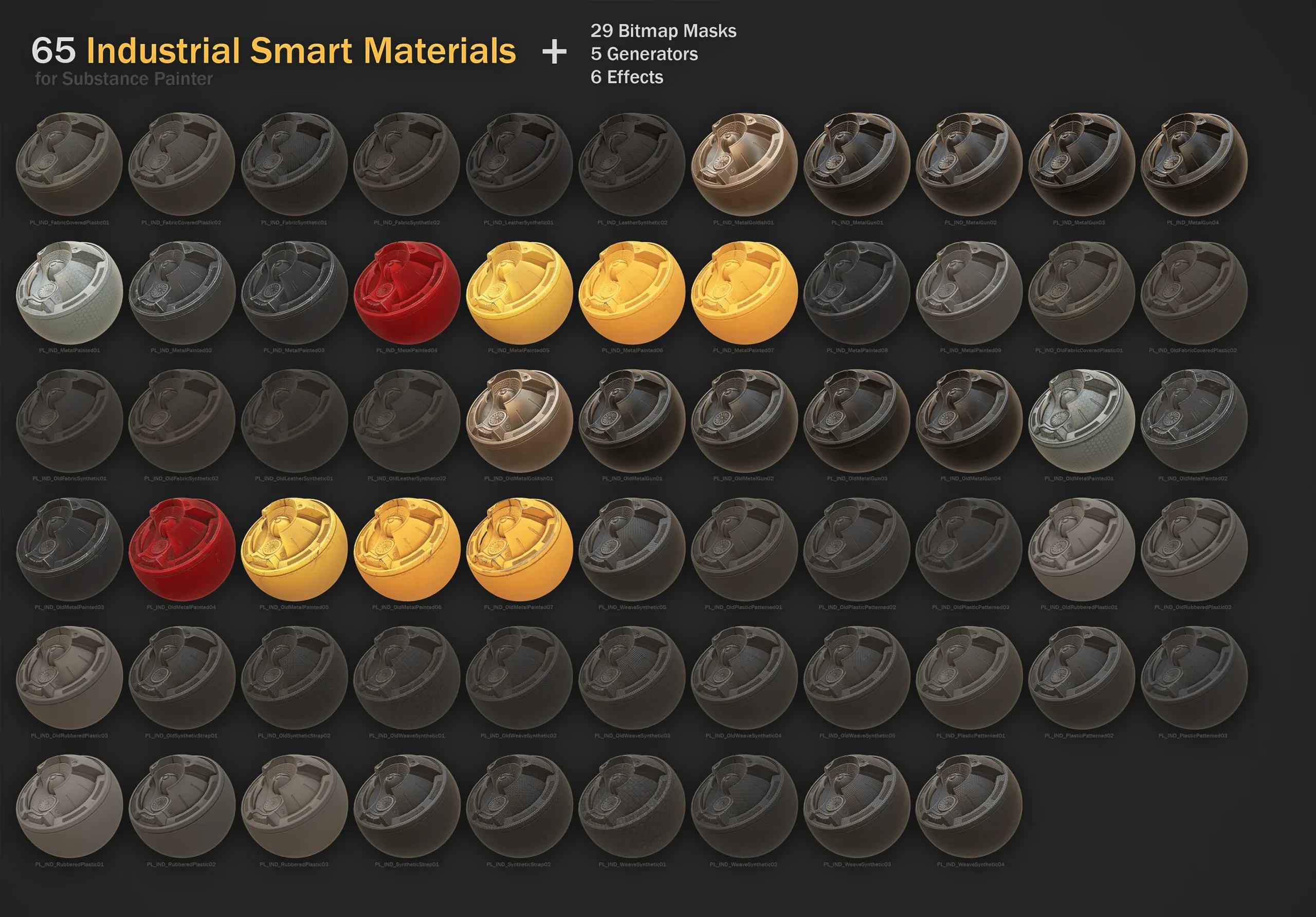 65 Industrial Smart Materials for Substance Painter