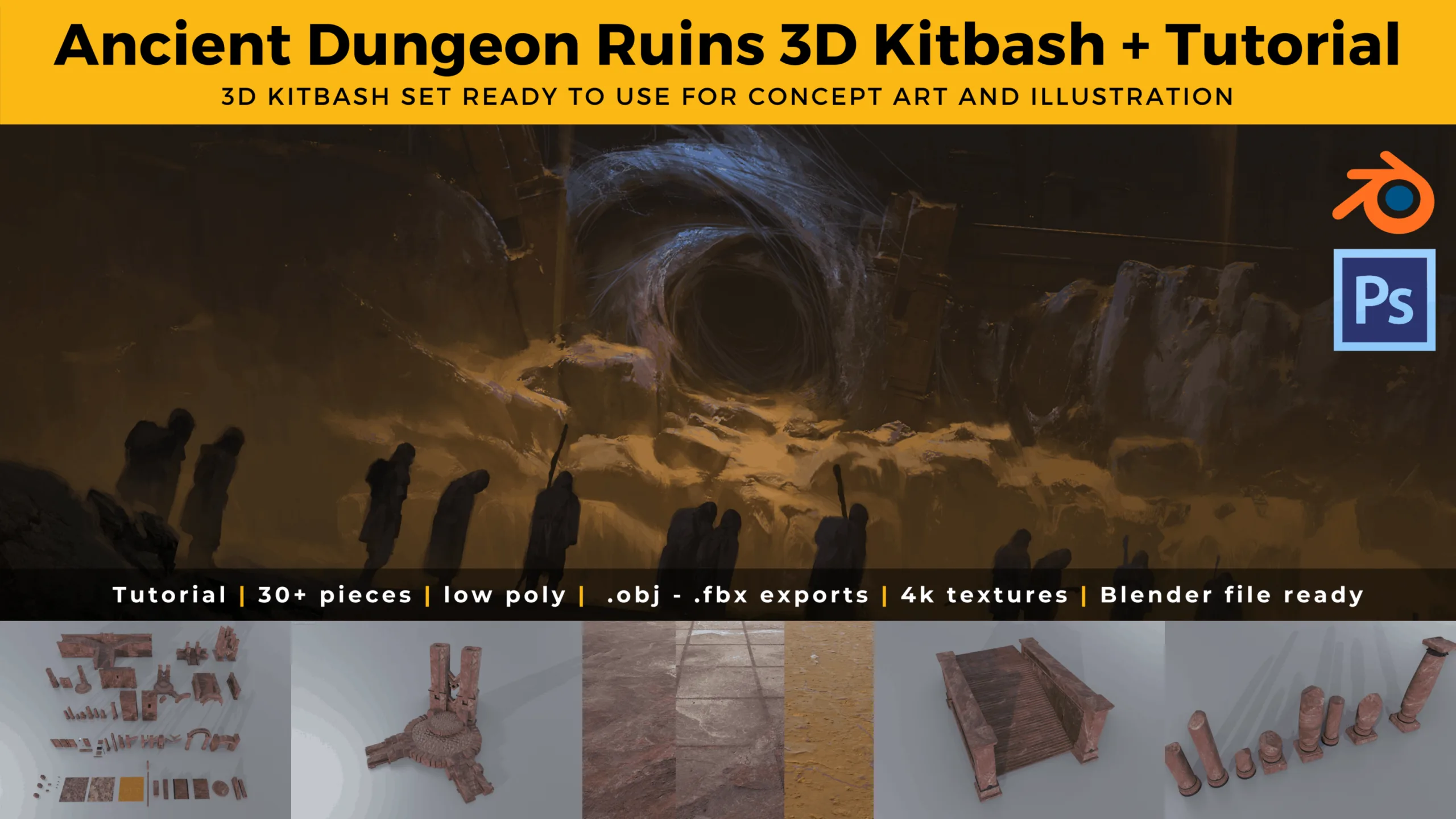 Dungeon Ruins 3D Kit Set & Tutorial