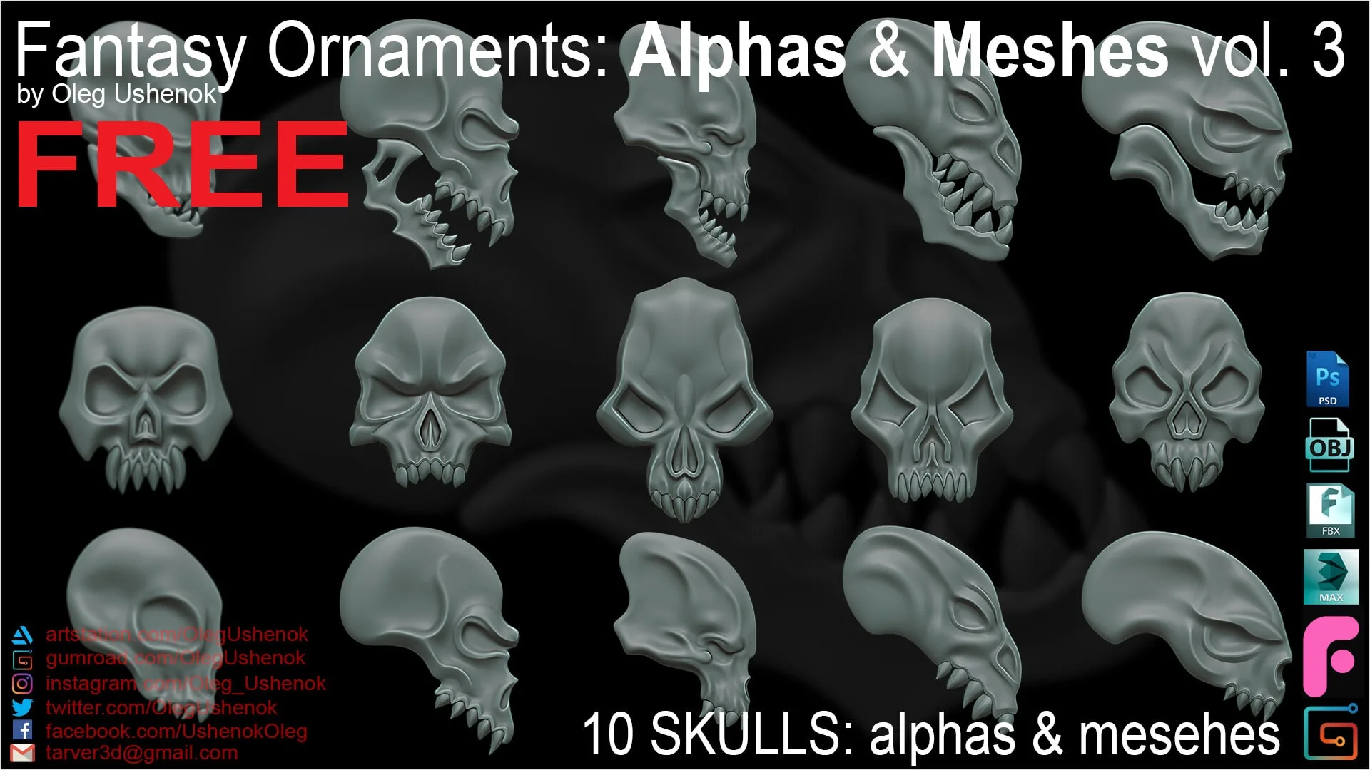 FREE Fantasy Ornaments: Alphas & Meshes Vol 3