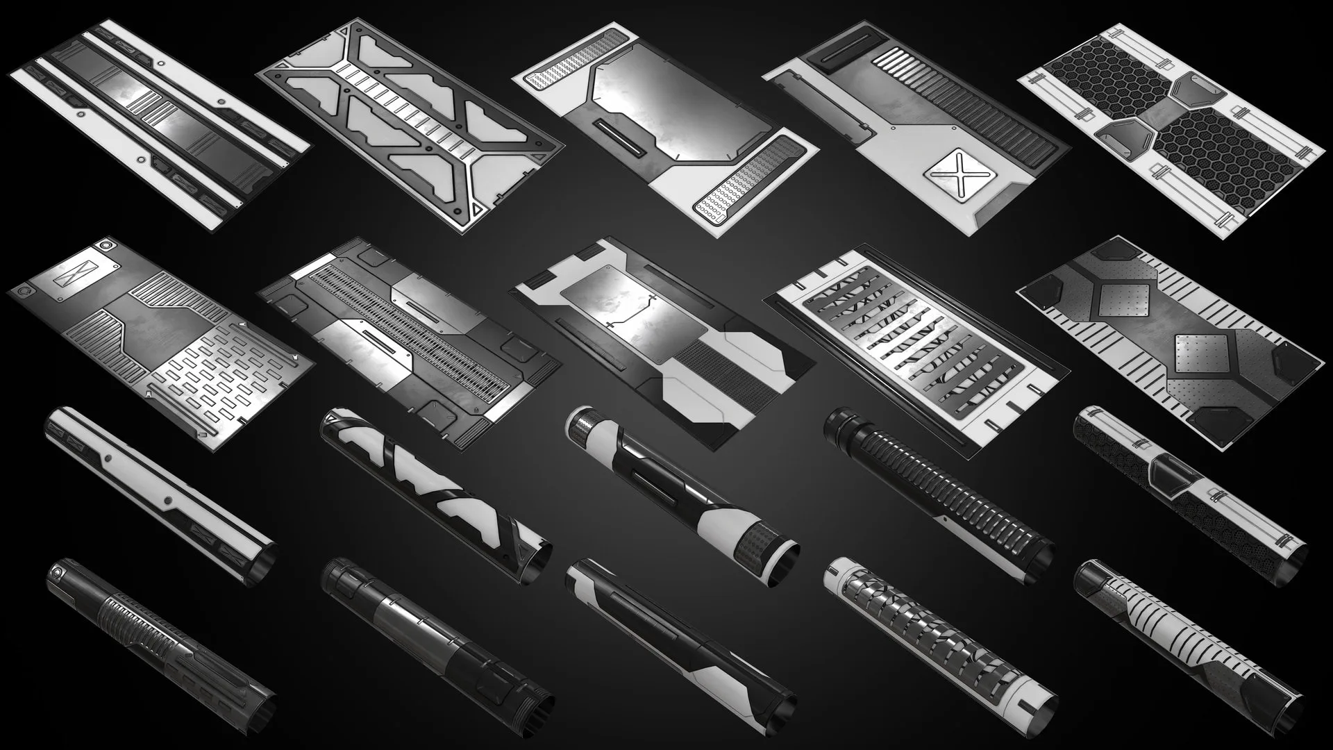 Sci-Fi Low Poly Panels