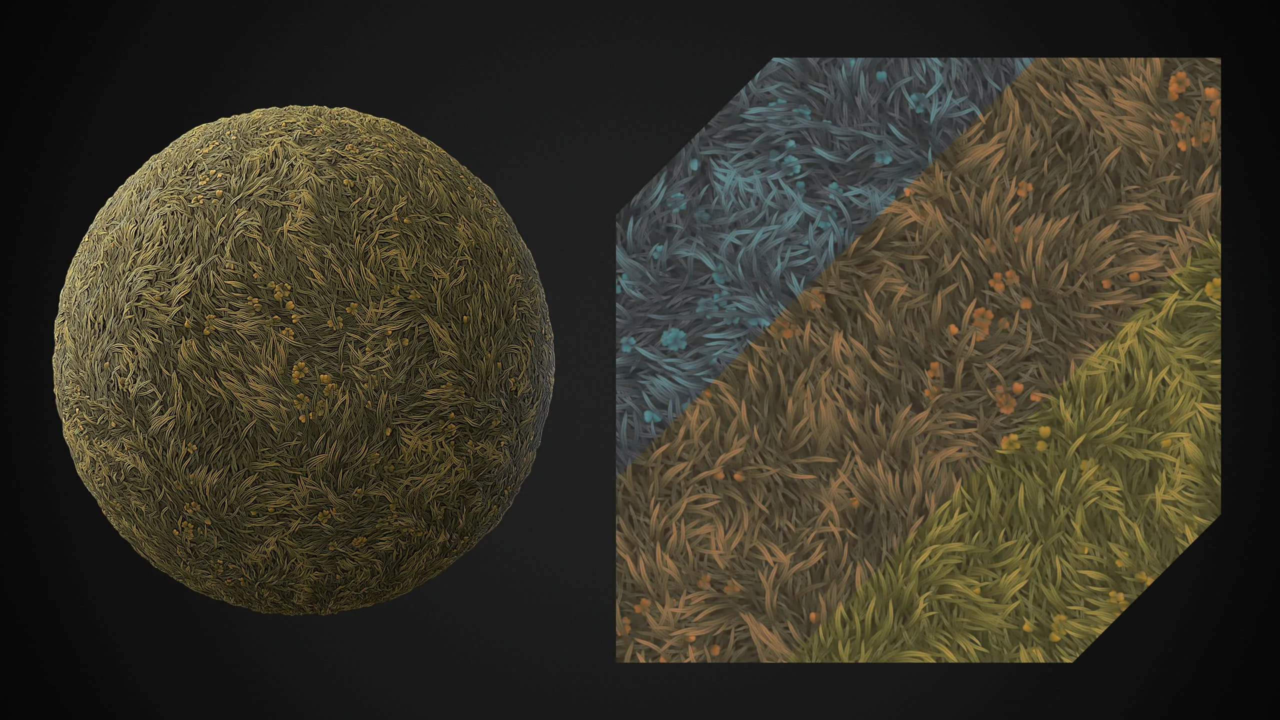 Stylized Material Pack - Rocks/cliff, Cobble, Bricks & Grass