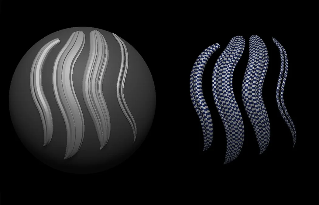 Zbrush Hair Strands 2 / IMM Curve Brush