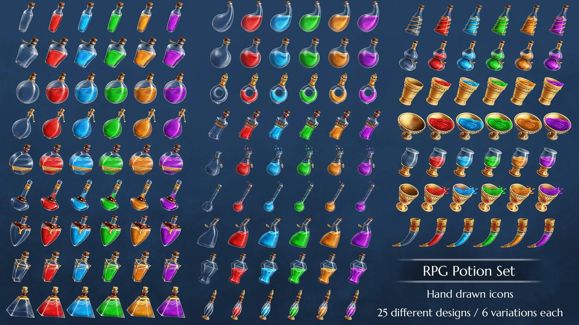 RPG Potion Set - 150 Icons