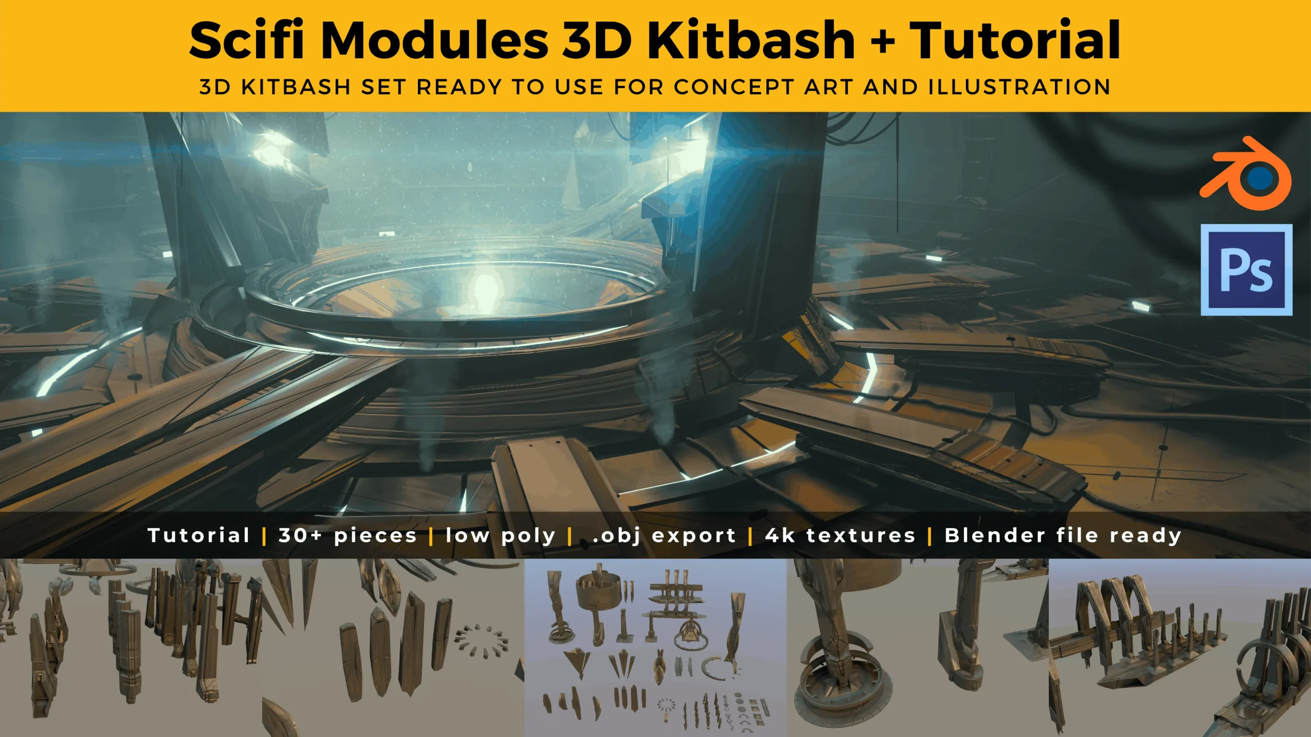 Scifi Modules 3D Kit & Tutorial