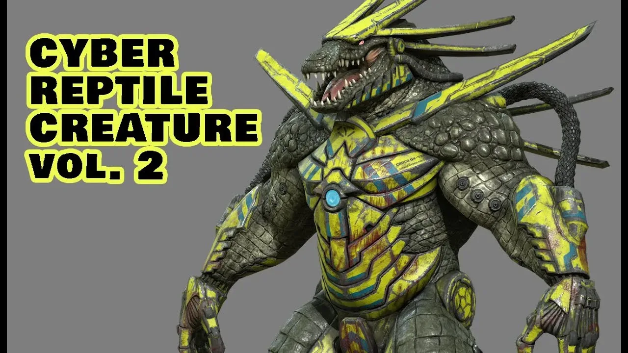 Cyber Reptile Creature Course - Volume 2 / Full Body 3D Game Character