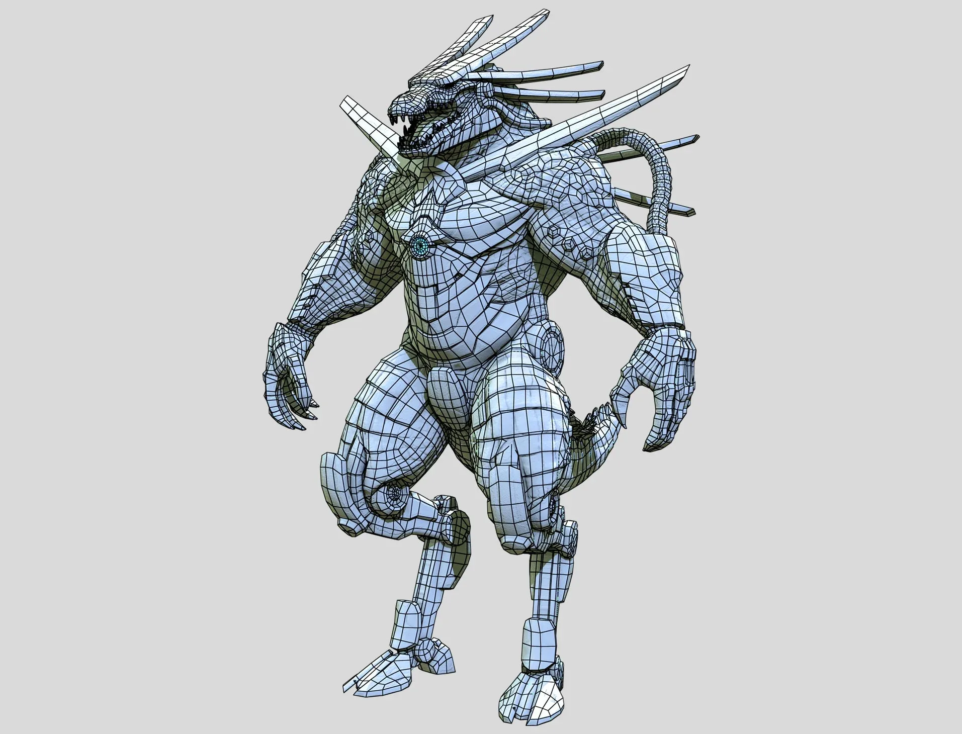 Cyber Reptile Creature Course - Volume 2 / Full Body 3D Game Character