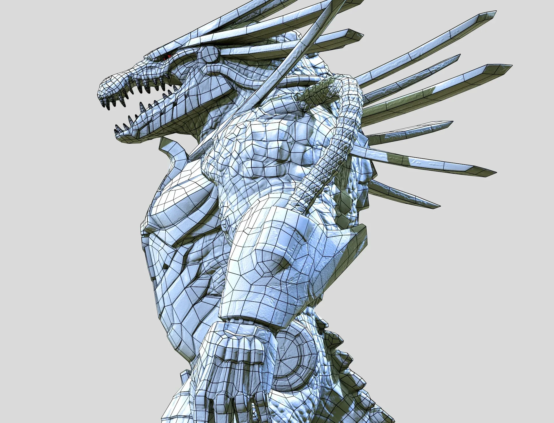 Cyber Reptile Creature Course - Volume 2 / Full Body 3D Game Character