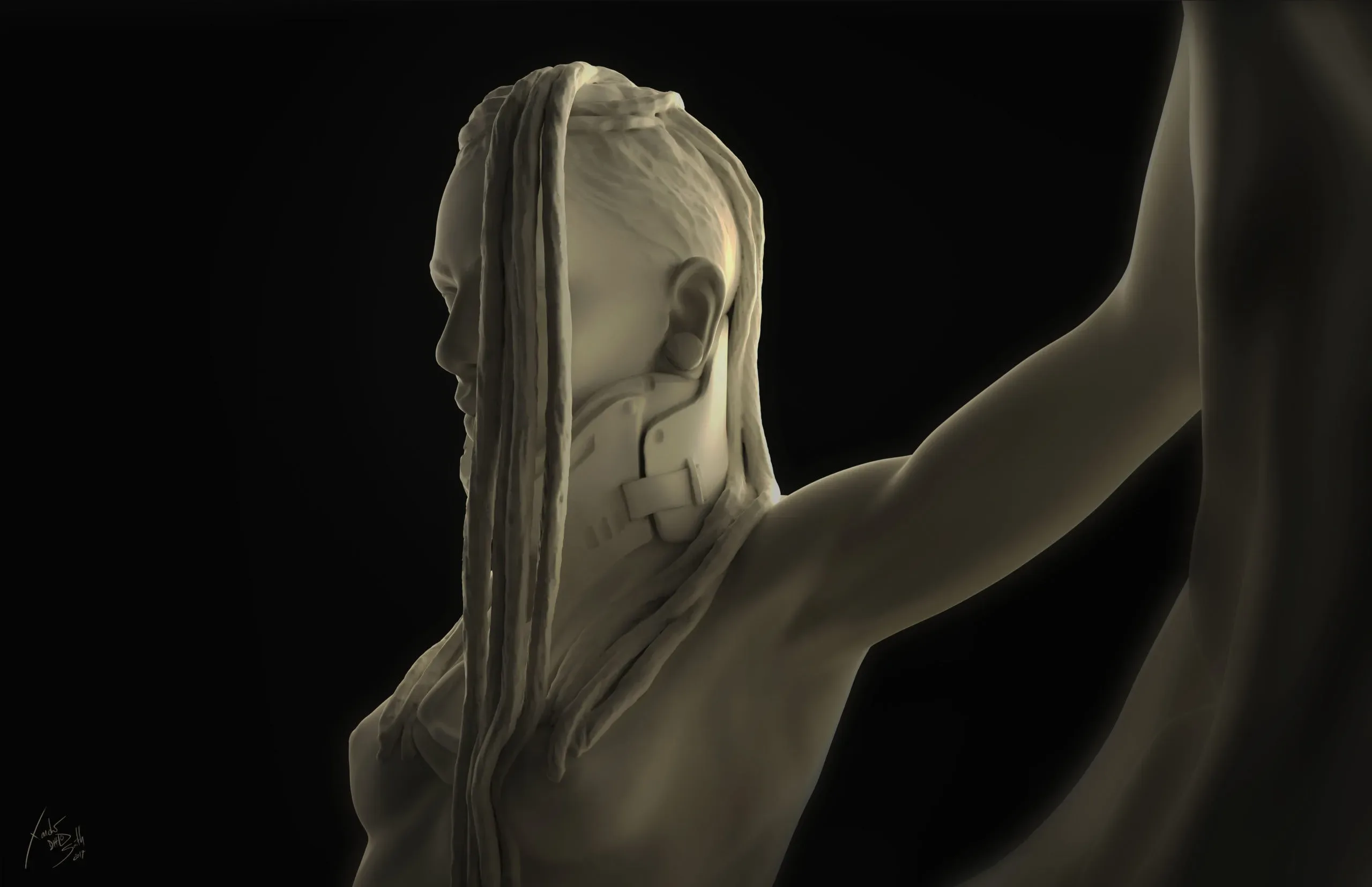 Dreadlocks 3D Printable Sculpture