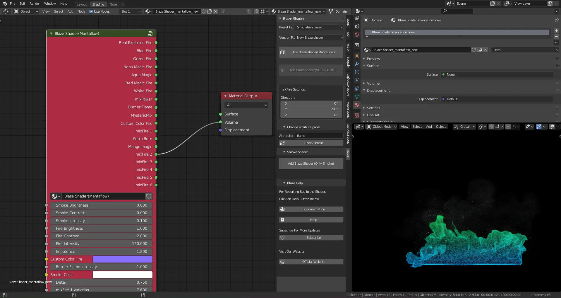 Blaze Add-on / Cinematic Fire Shader in Blender