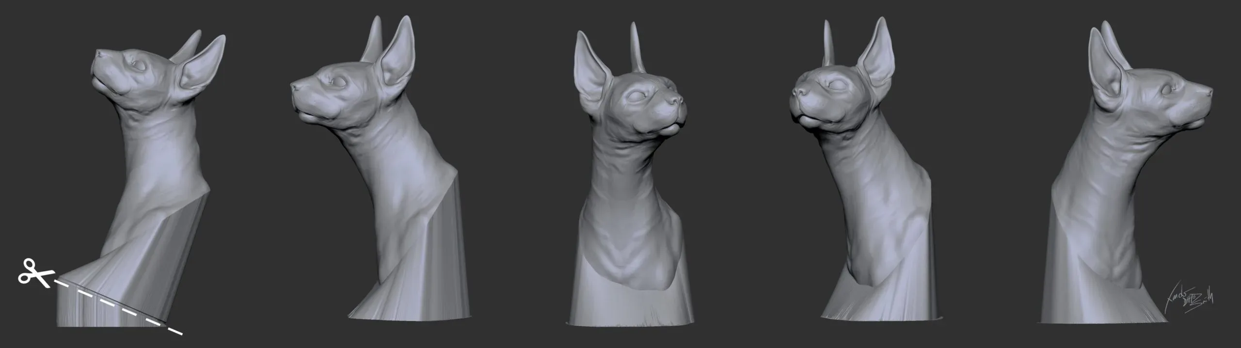 Sphinx Cat Bust 3D Printable Sculpture