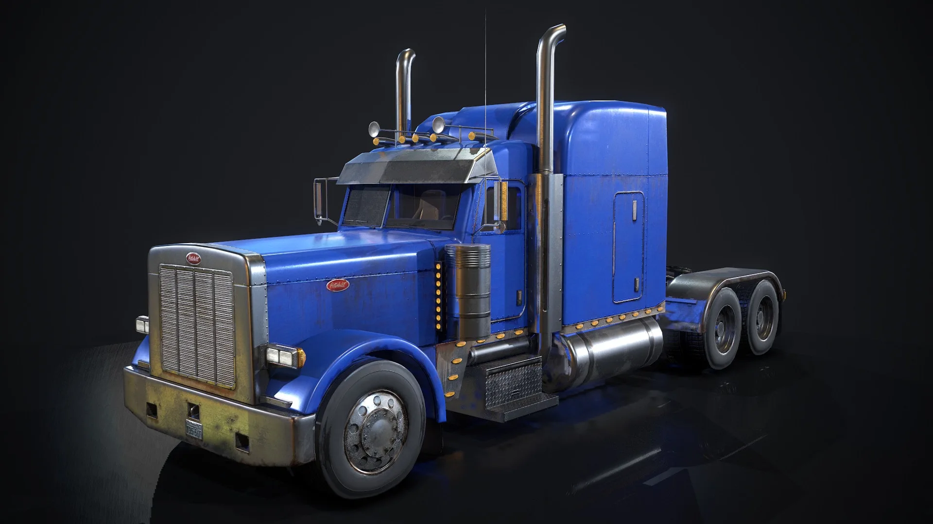 American Peterbilt Truck - Low Poly