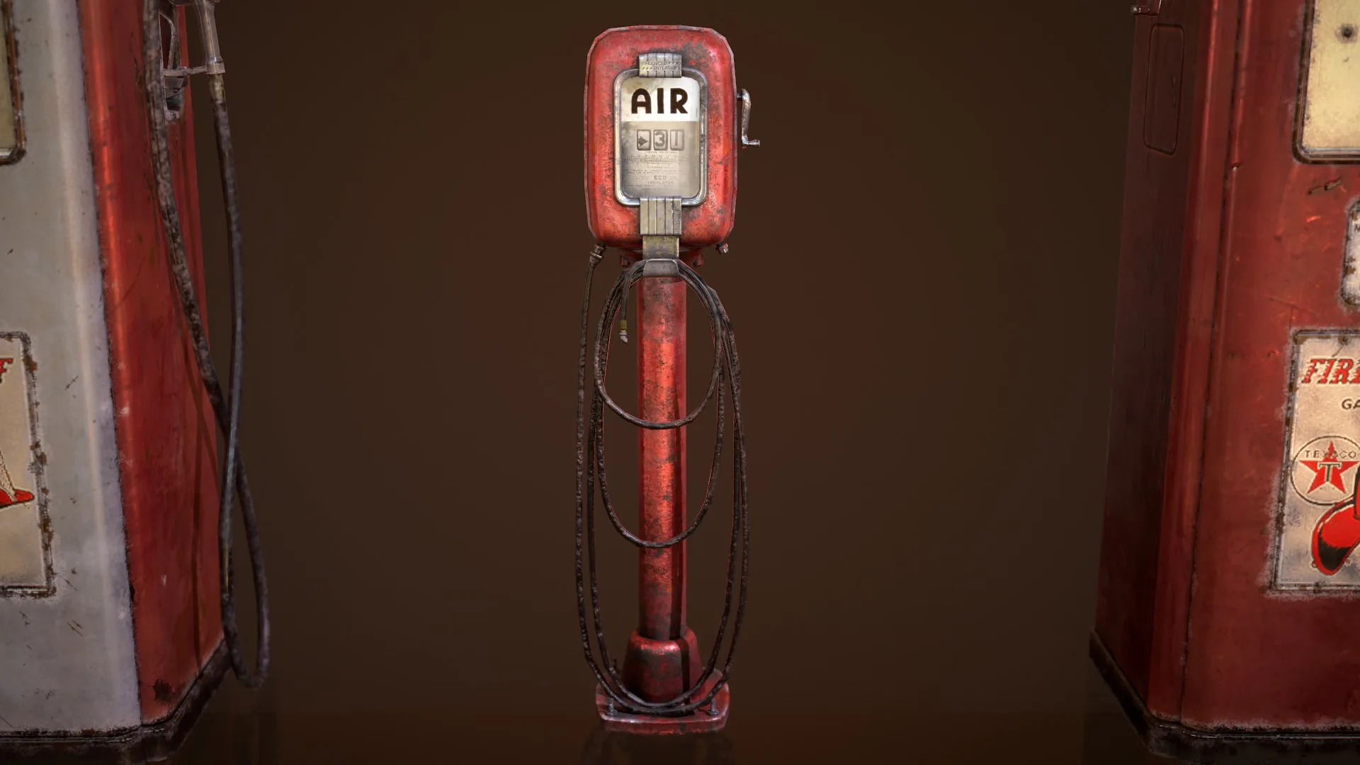 Old Gas & Air Pumps - Low Poly