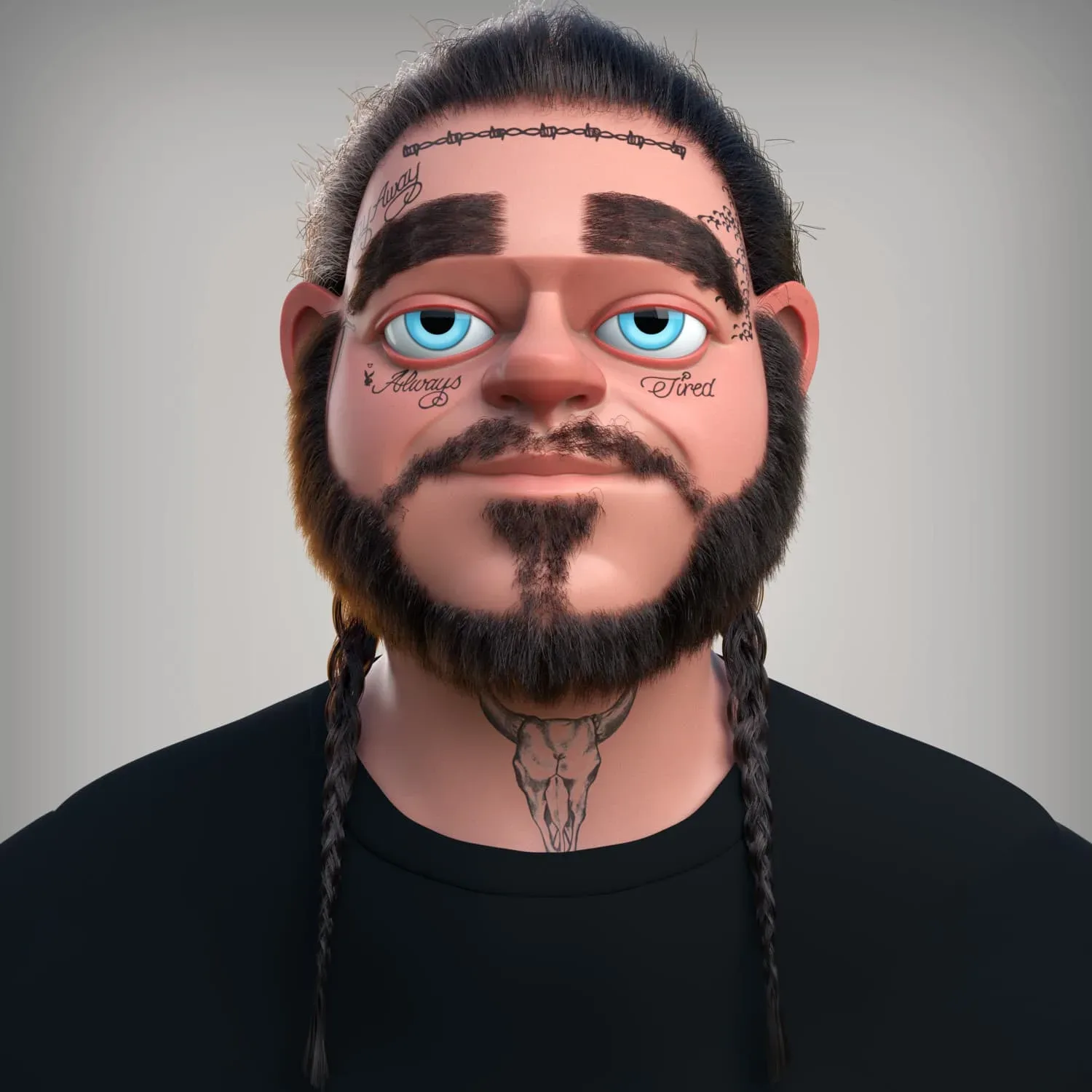 Post Malone 3D Cartoon Full Creation Process - NO AUDIO