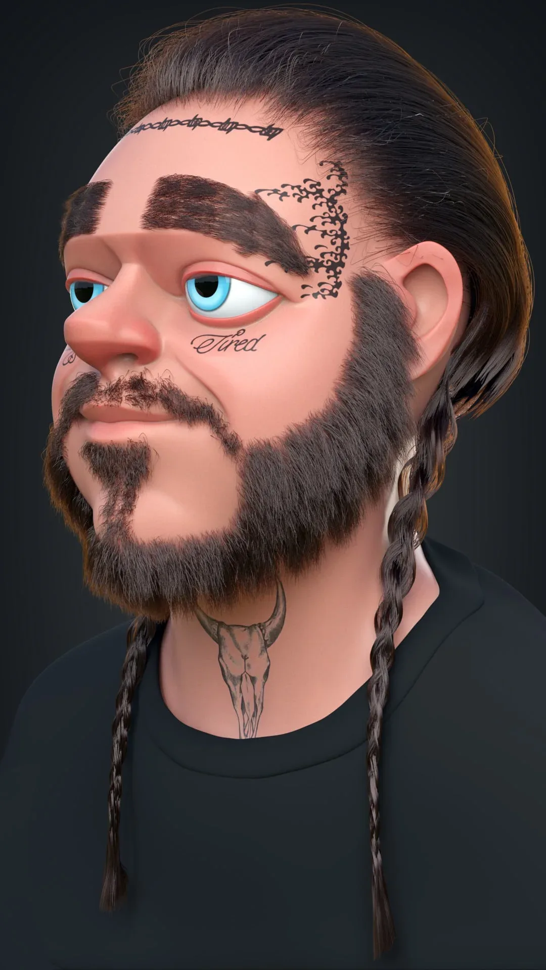 Post Malone 3D Cartoon Full Creation Process - NO AUDIO