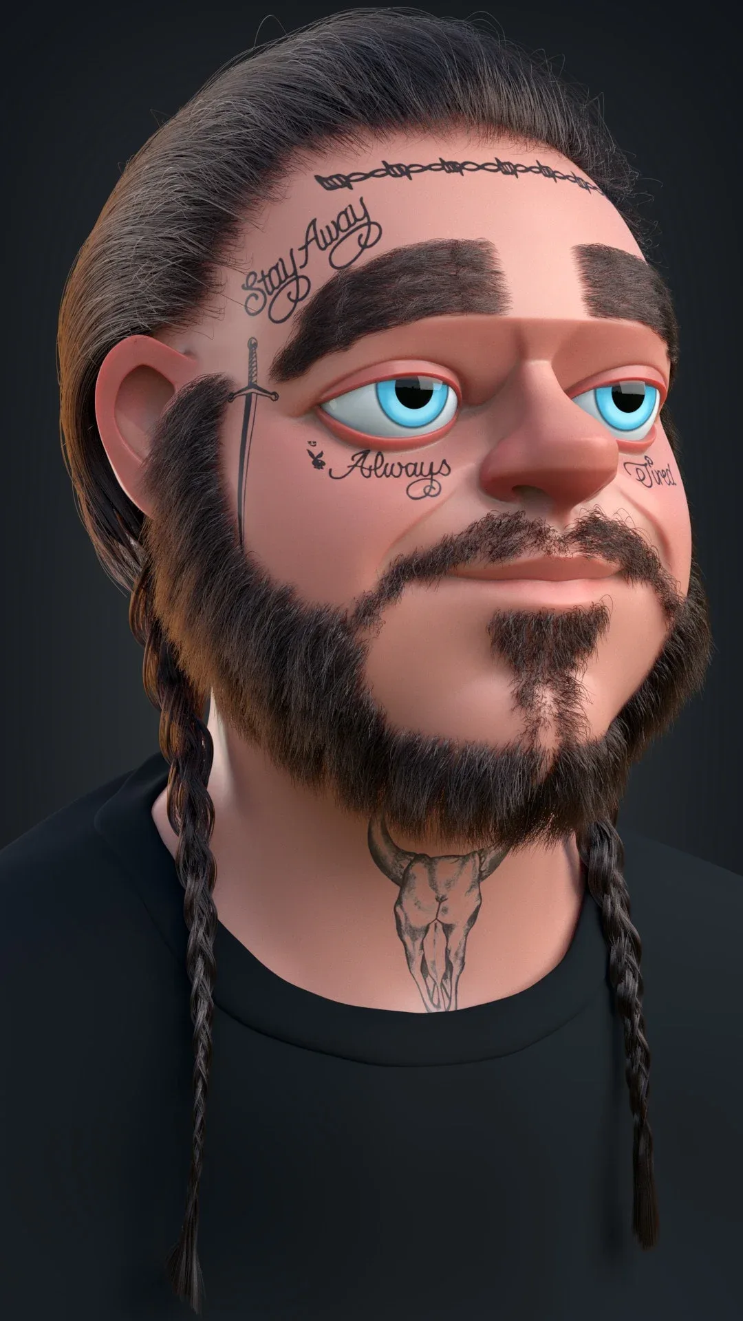 Post Malone 3D Cartoon Full Creation Process - NO AUDIO