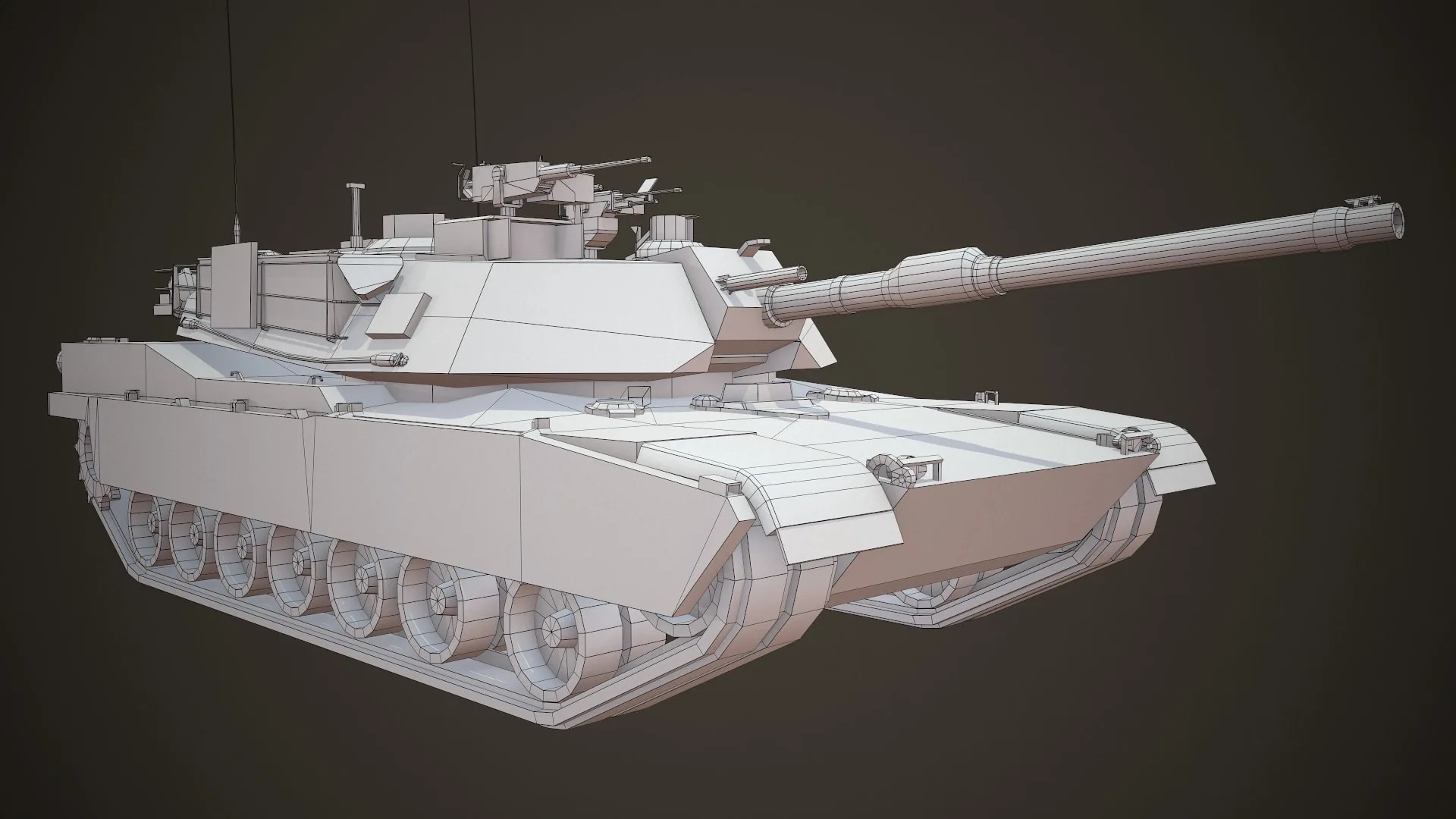 M1A2 Abrams Tank - Low Poly