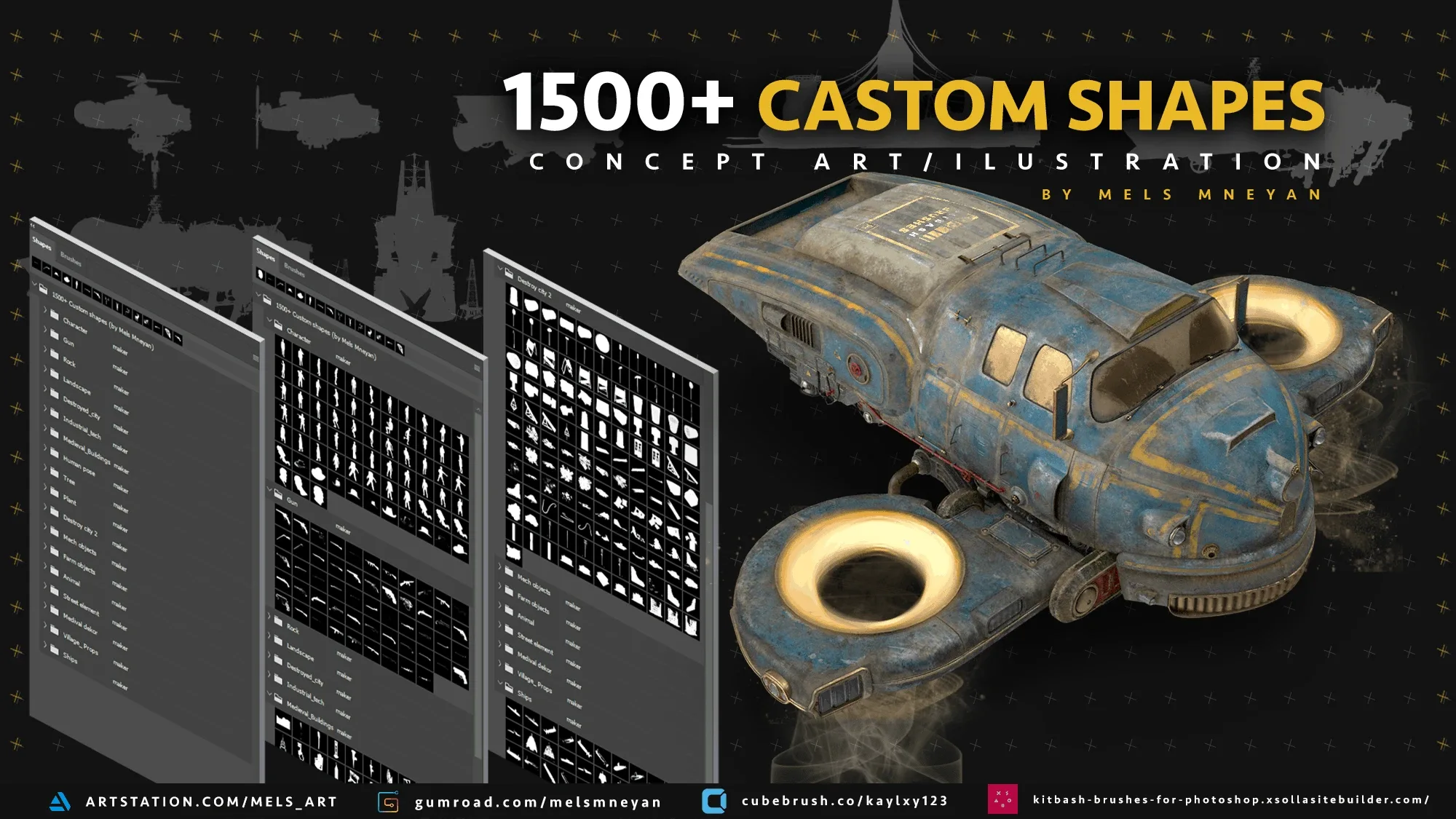 1500+ Kitbash Custom Shapes