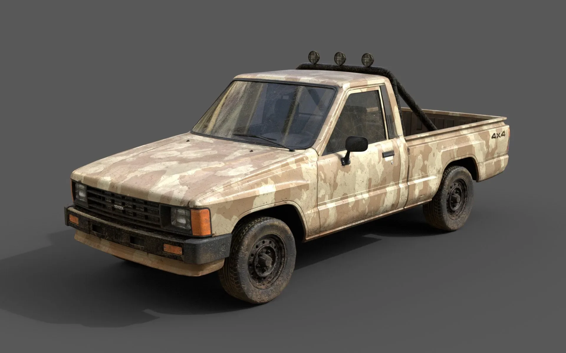 Camouflage Pickup Army Pack Lowpoly