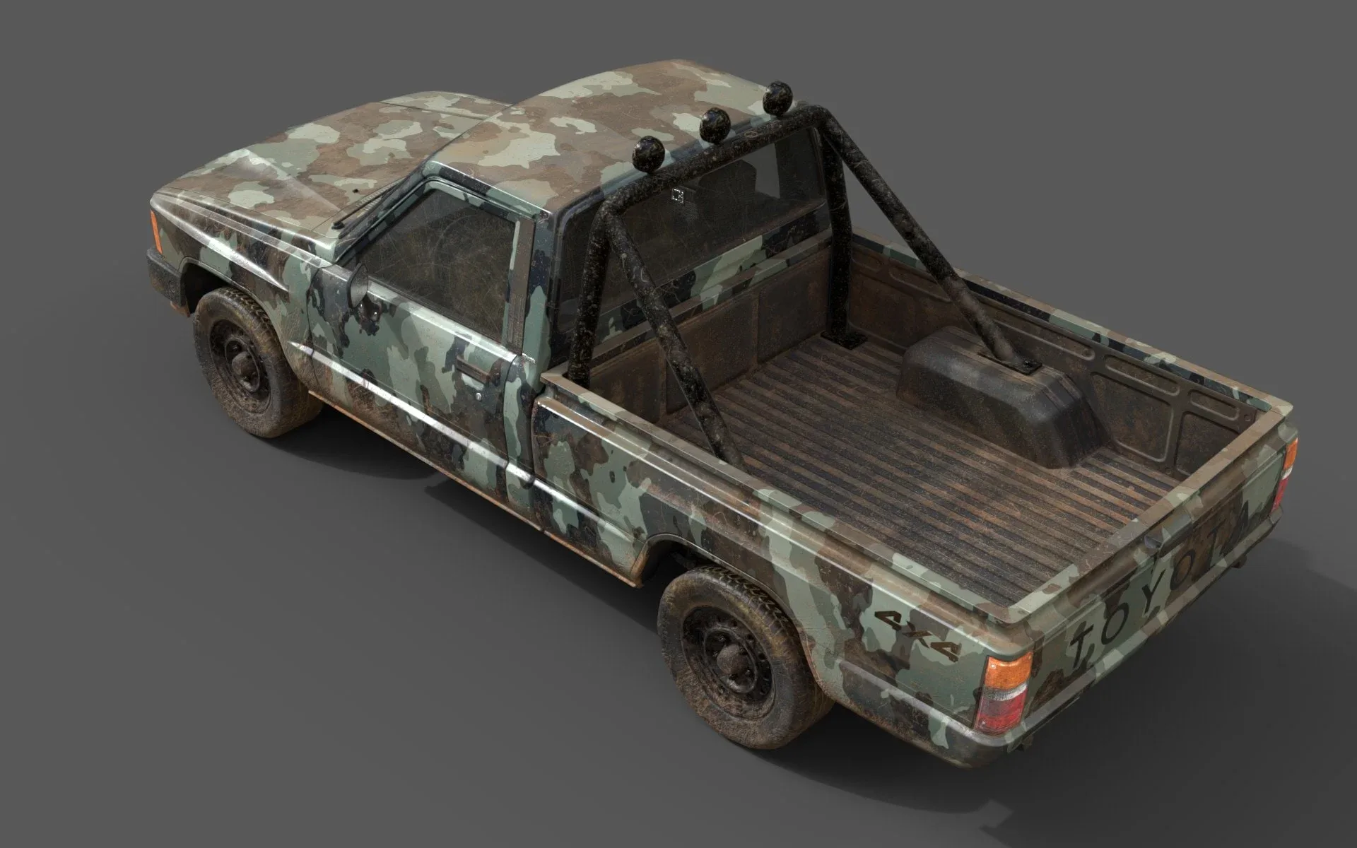 Camouflage Pickup Army Pack Lowpoly