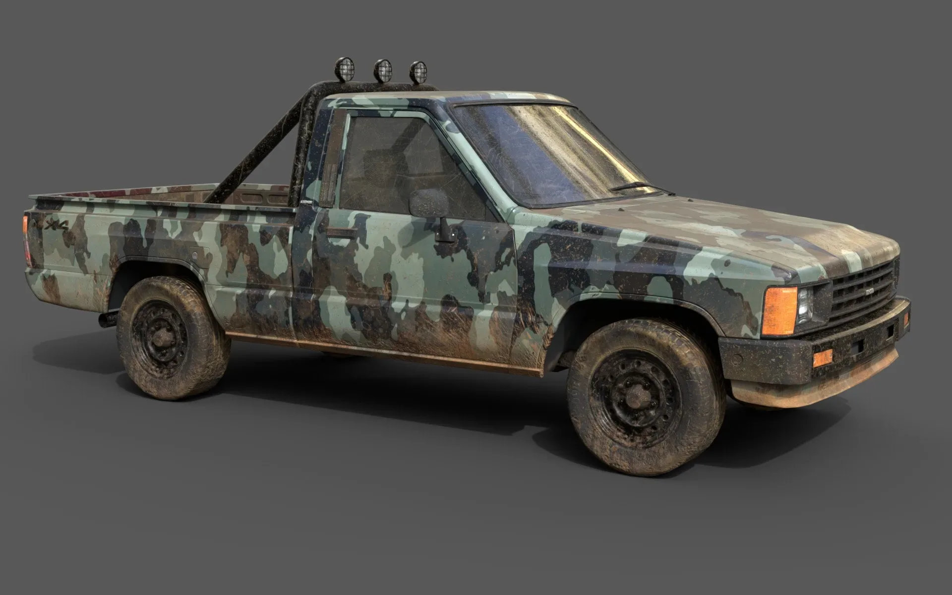 Camouflage Pickup Army Pack Lowpoly