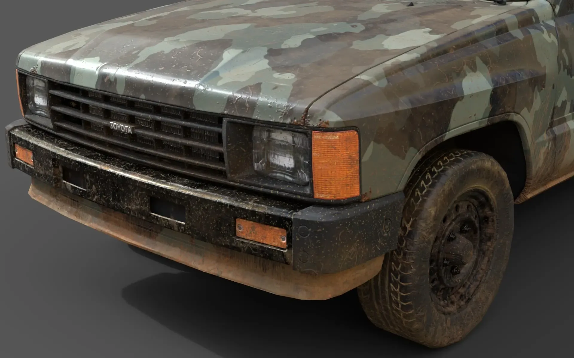 Camouflage Pickup Army Pack Lowpoly