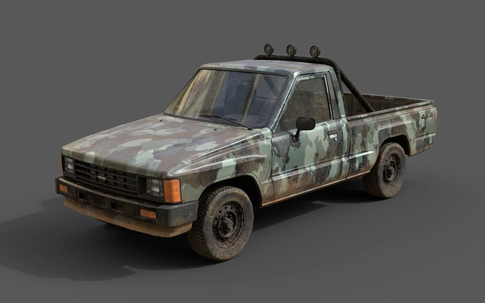 Camouflage Pickup Army Pack Lowpoly