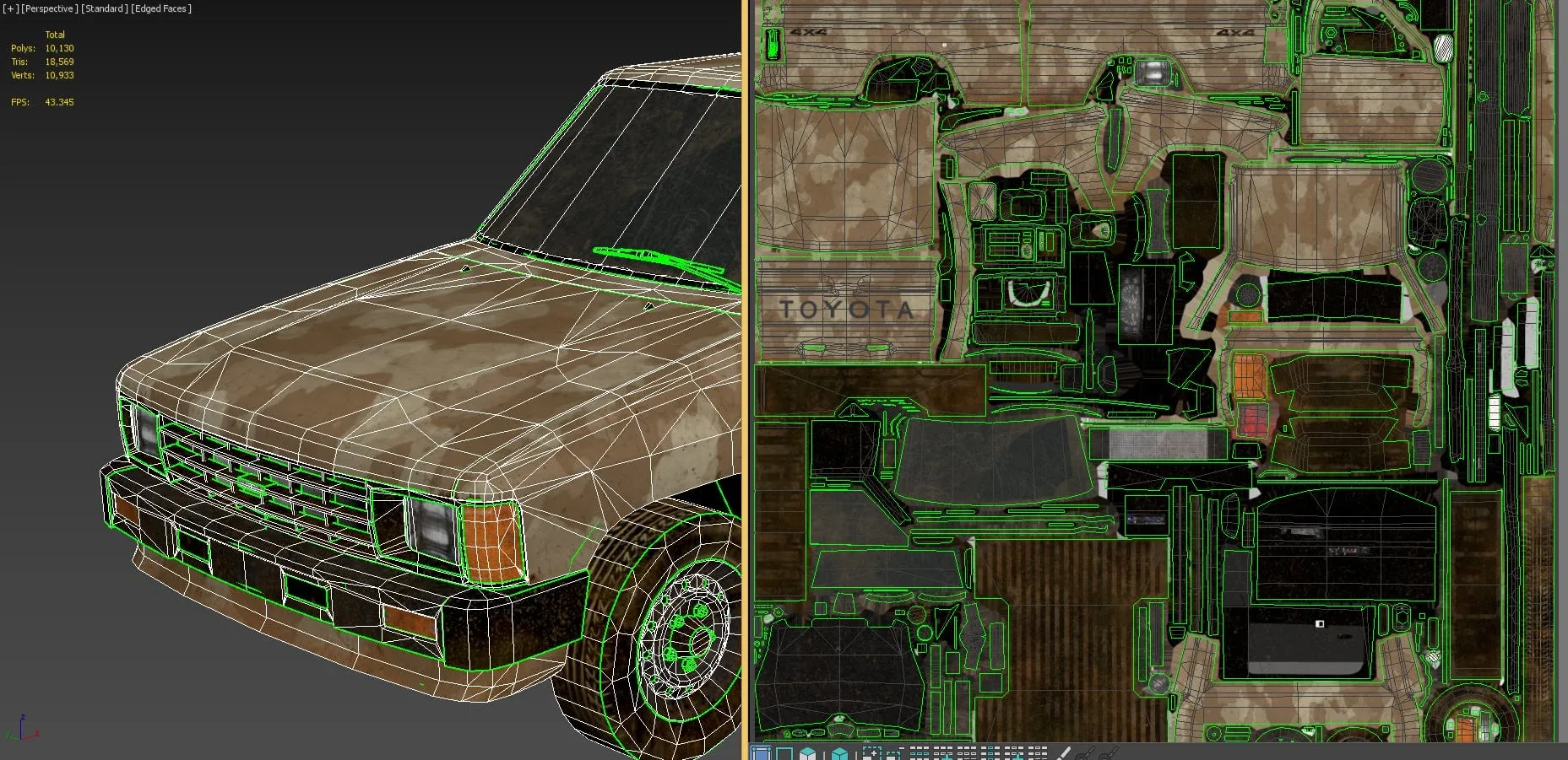 Camouflage Pickup Army Pack Lowpoly