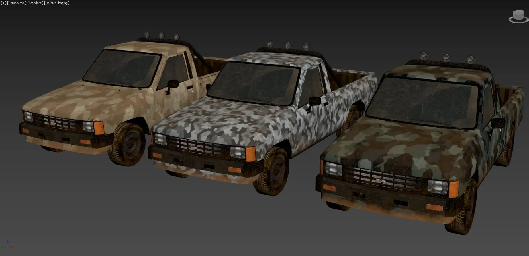 Camouflage Pickup Army Pack Lowpoly