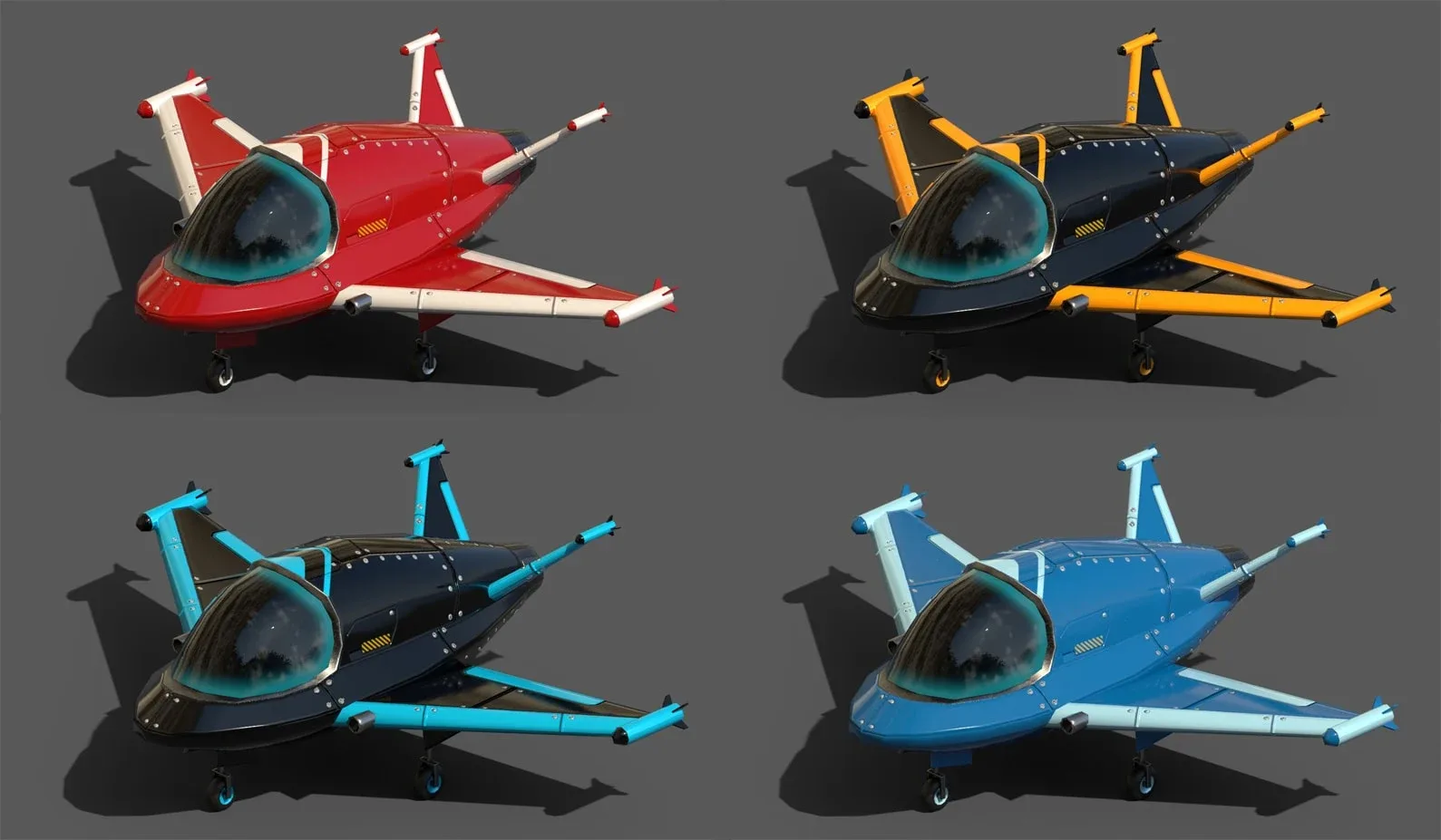 Cartoon Spaceship Lowpoly