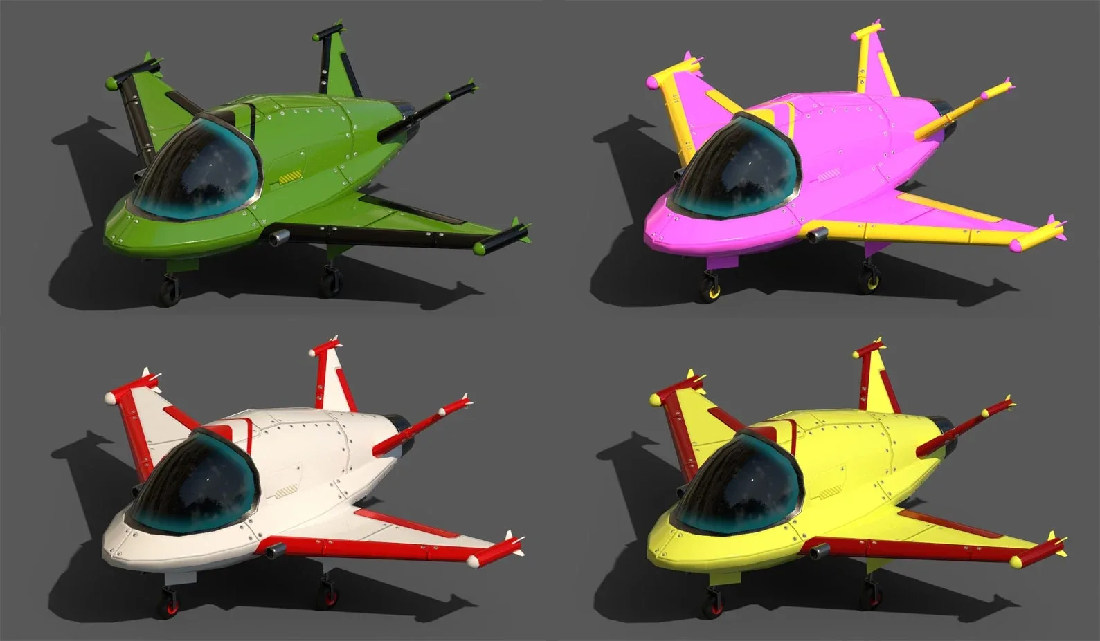 Cartoon Spaceship Lowpoly