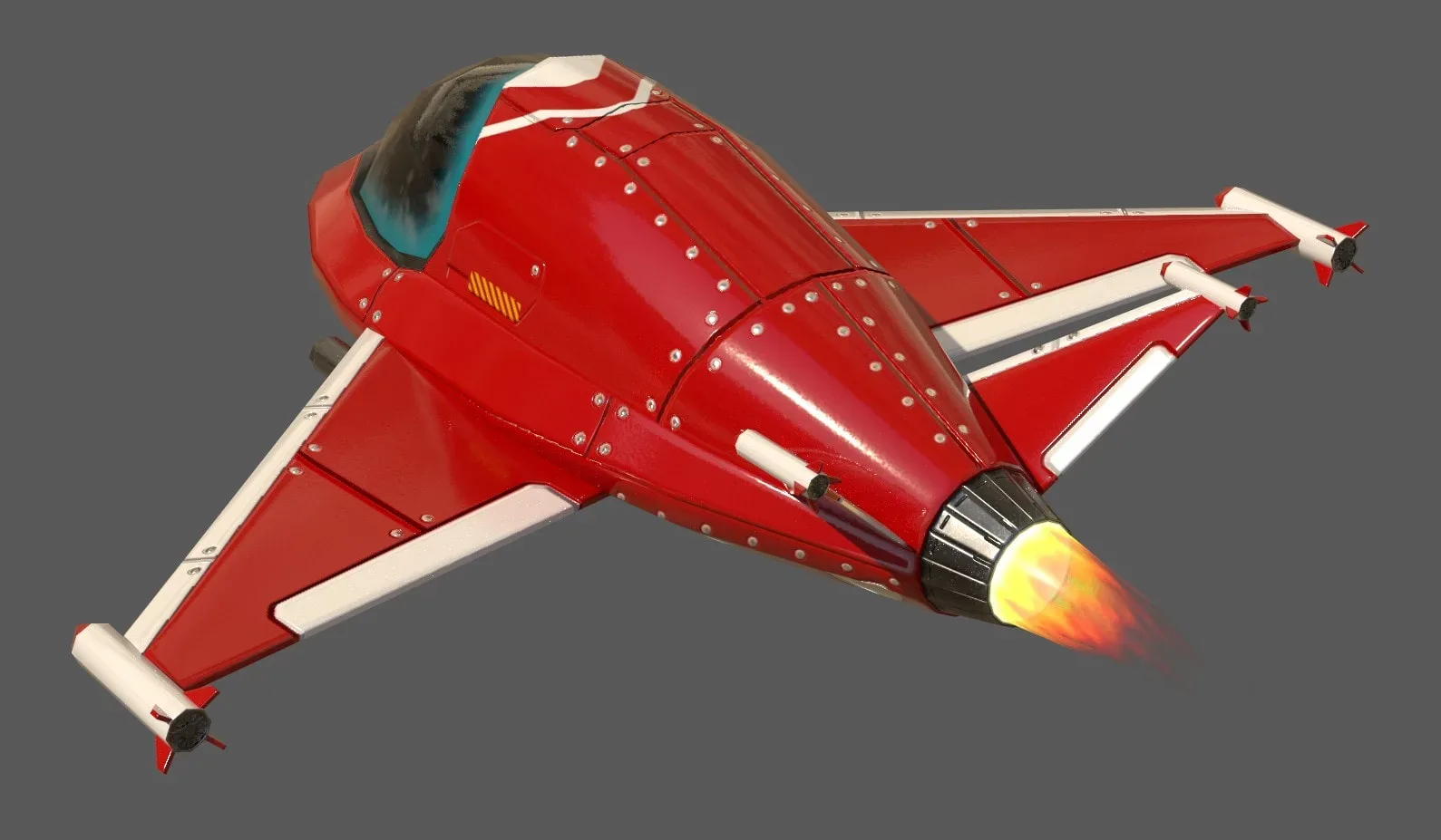 Cartoon Spaceship Lowpoly