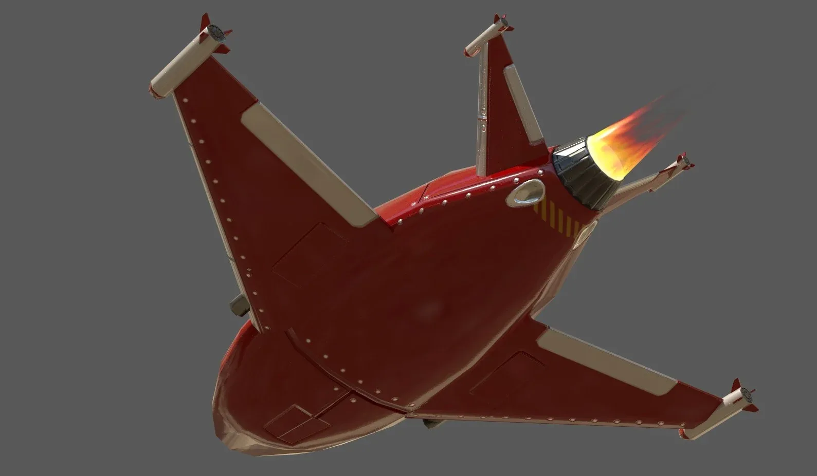 Cartoon Spaceship Lowpoly